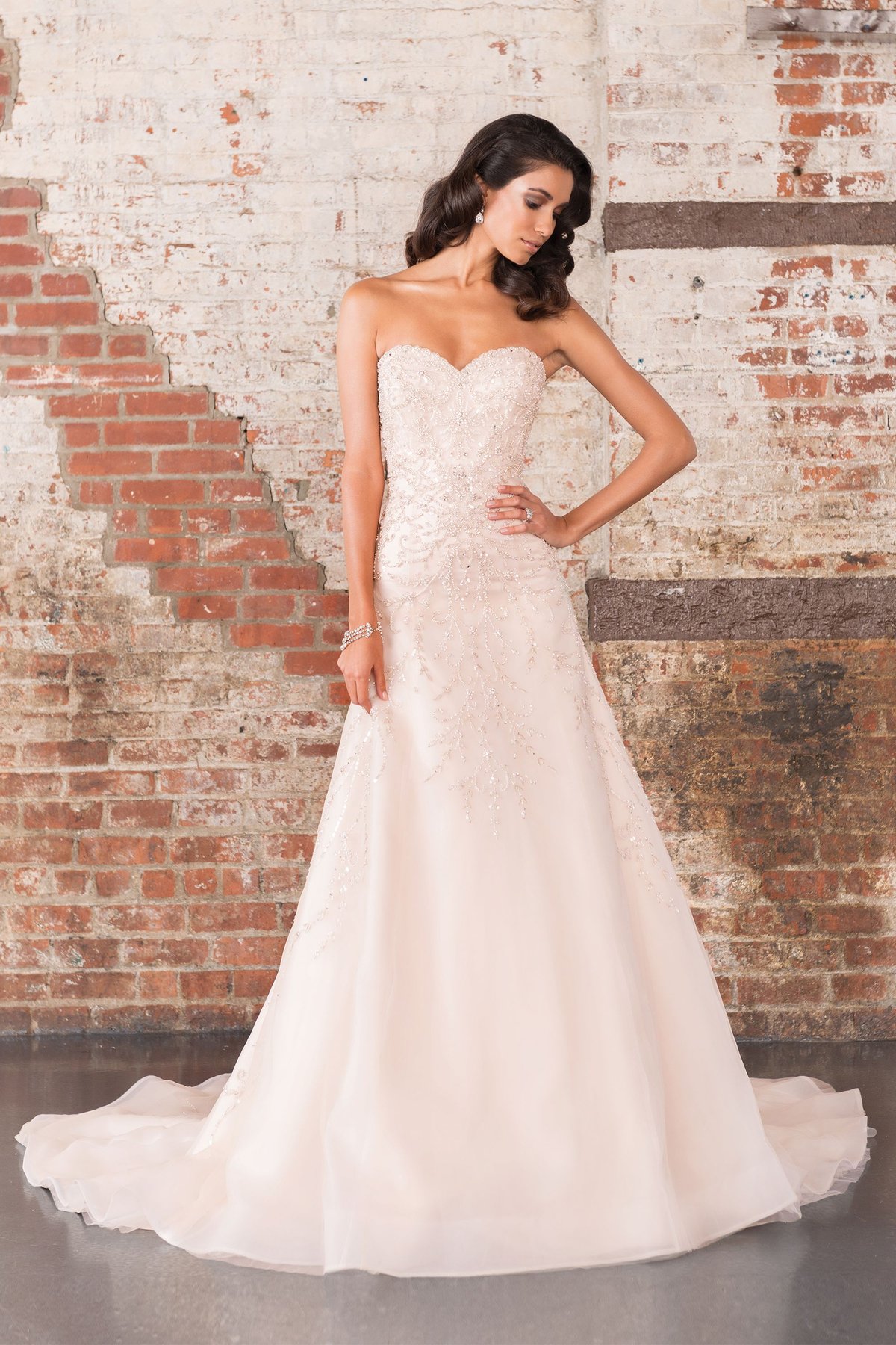 9851: Organza A-Line Gown with Opulent Beadwork | Justin Alexander