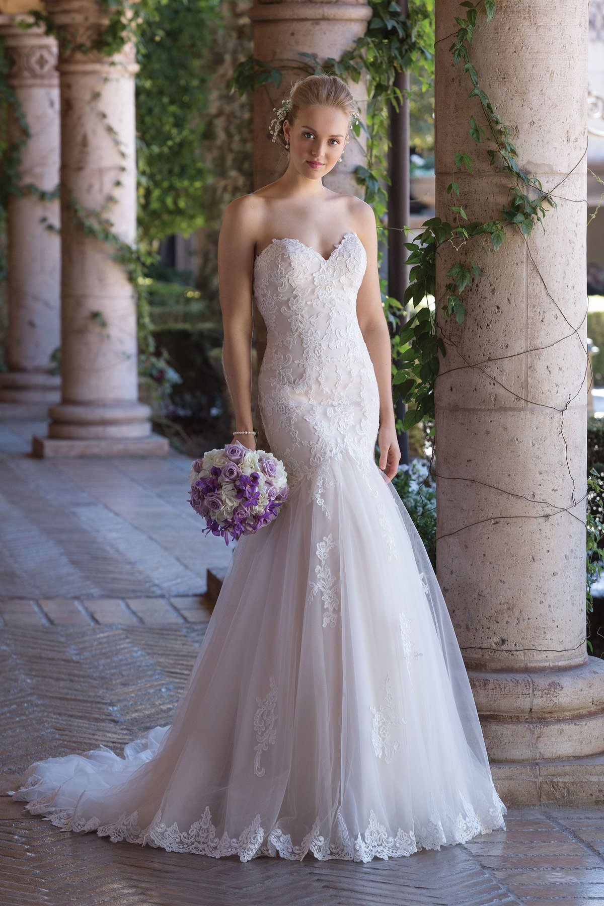 4035: Corded Lace and Tulle Mermaid Gown with Sweetheart Neckline