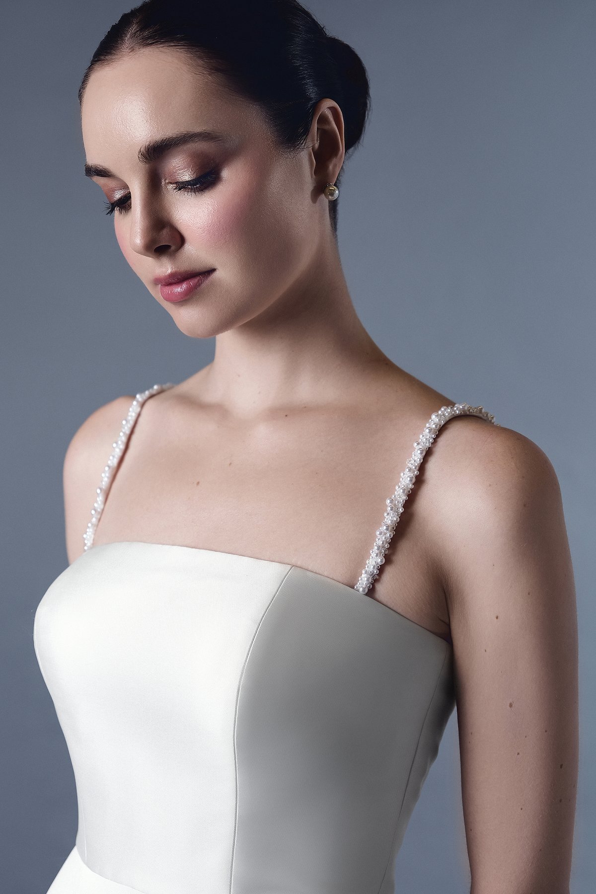 TG1054: Detachable Pearl Spaghetti Straps | Justin Alexander
