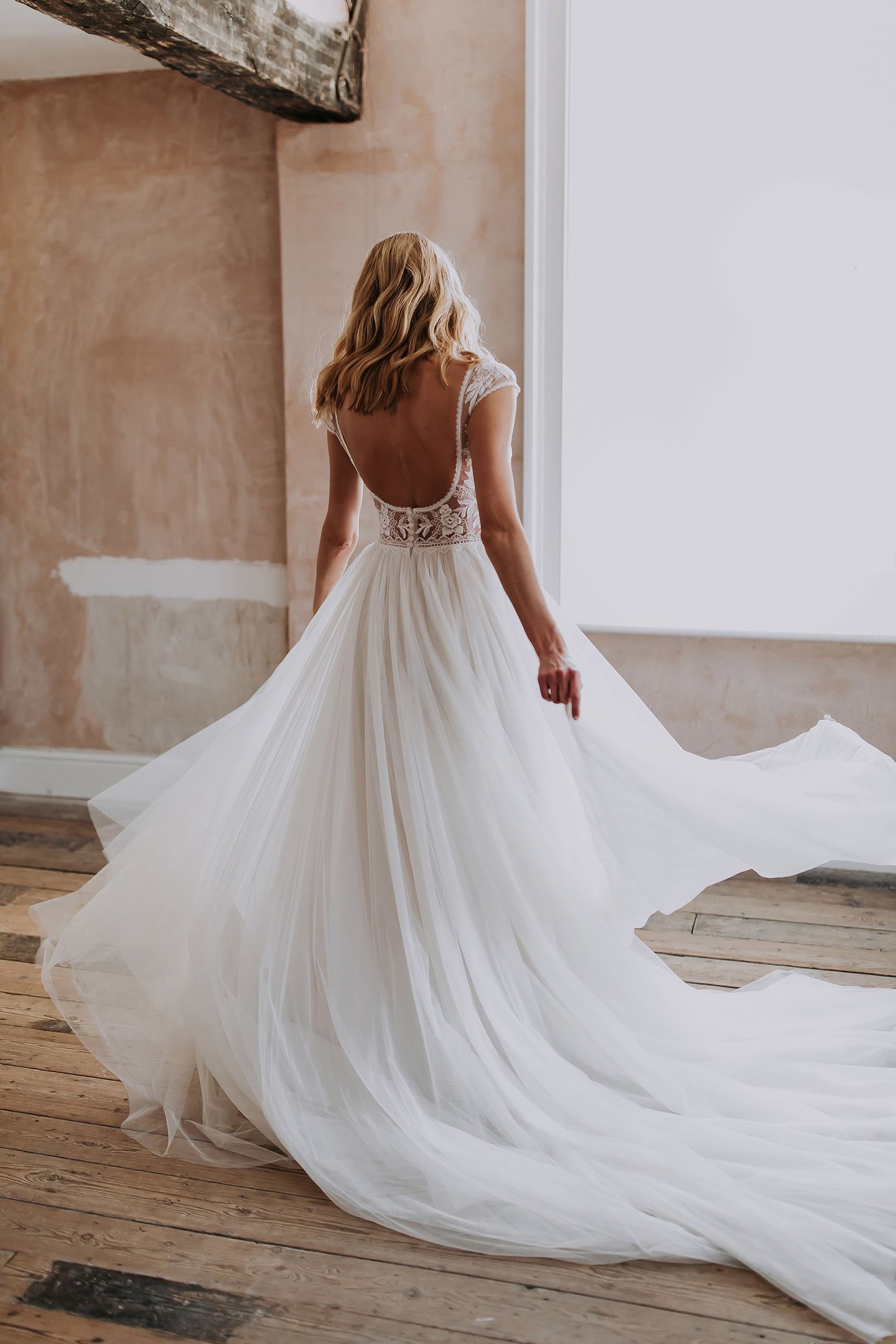 Adore by Justin Alexander Style 11207 Laila Tulle A-Line Dress with Cap Sleeves and Scoop Back