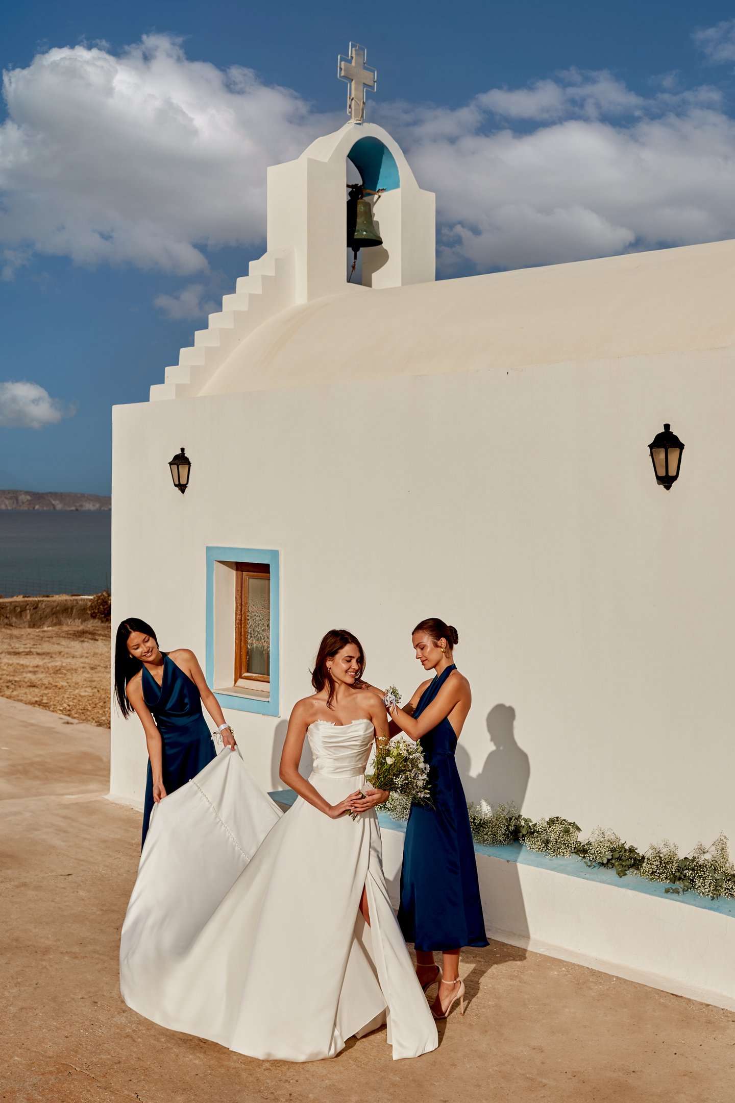 Adore by Justin Alexander Style 11369 Marguerite Charmeuse A-Line Gown with Ruched Bodice and Keyhole Back