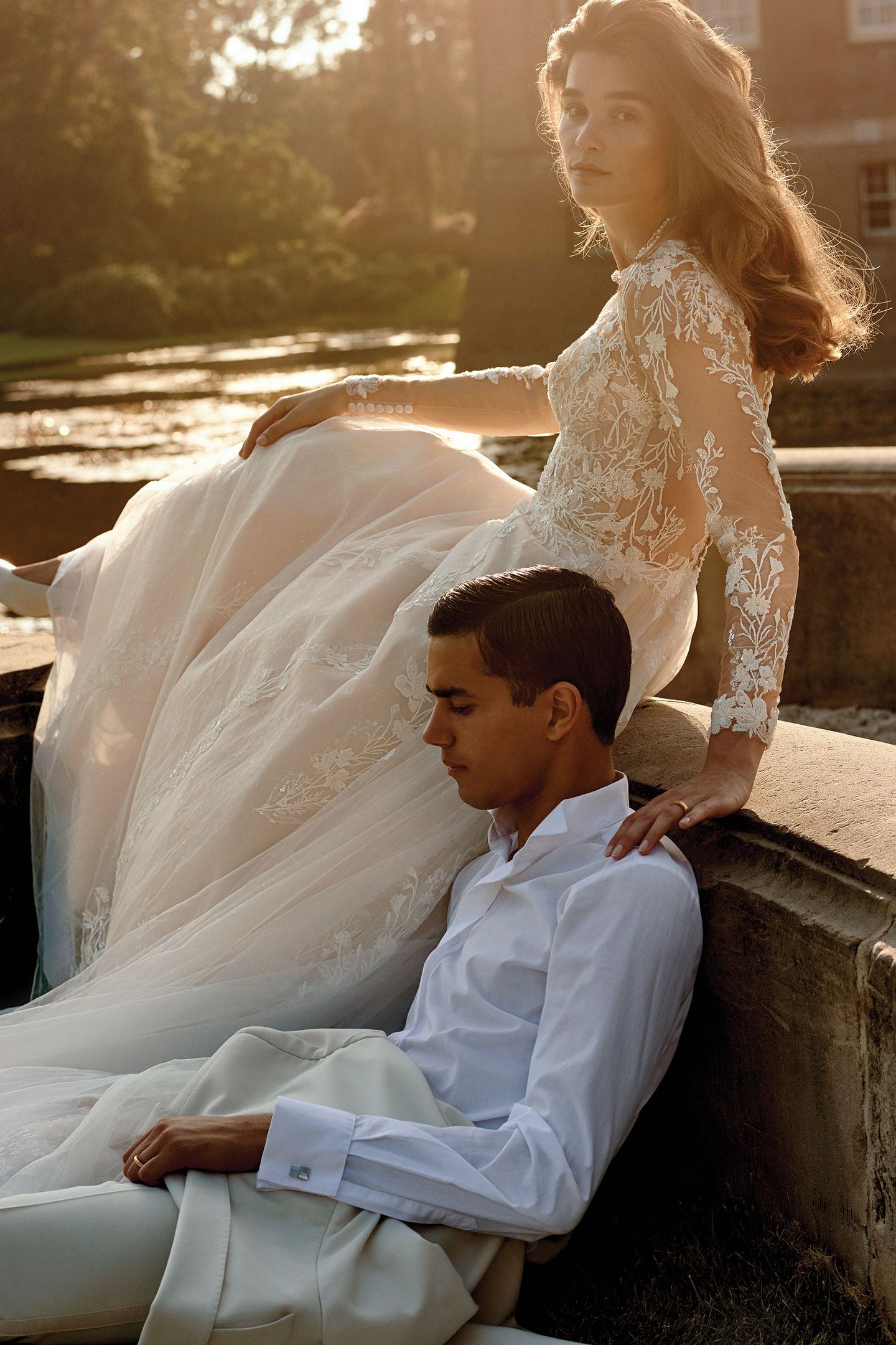 Justin Alexander Style 88246 Delilah Sequin Tulle Ball Gown with Long Sleeves and Illusion Back