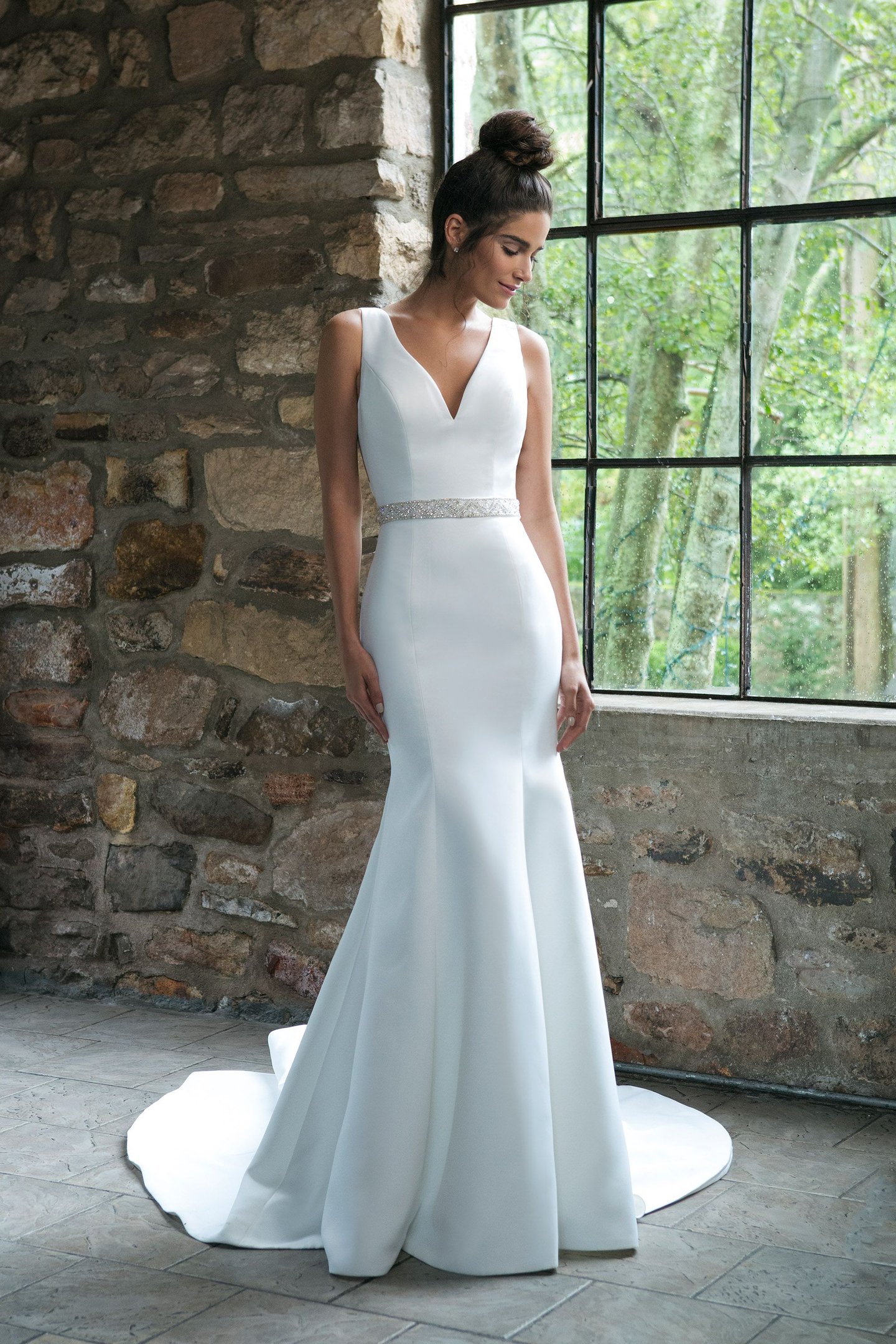 Sincerity Bridal Style 44043B Crystal Beaded Sized Belt