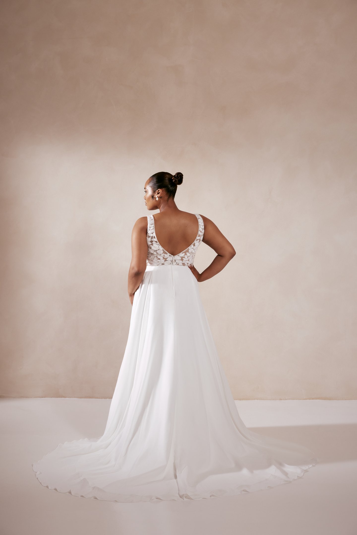 Adore by Justin Alexander Style 11226PS Alessia PS Chiffon A-Line Plus Size Wedding Dress with Cotton Lace Appliqués