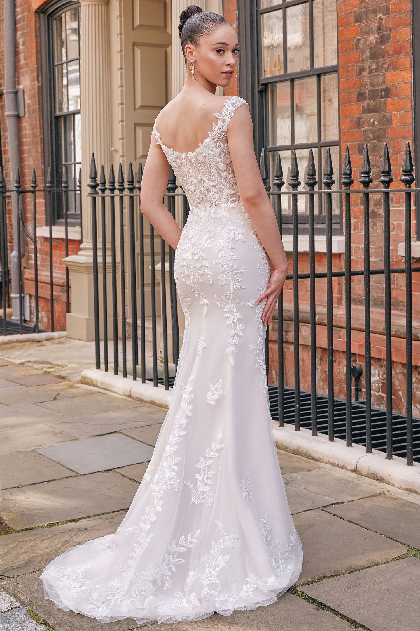 Adore by Justin Alexander Style 11246 Karleen Off the Shoulder Fit and Flare Gown with Beaded Lace Appliqués