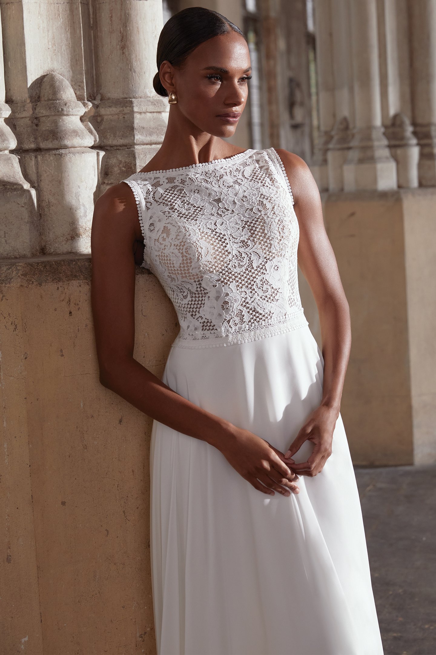 Adore by Justin Alexander 11289 Ruth Chiffon A-line Wedding Dress with Sheer Corded Lace Bodice