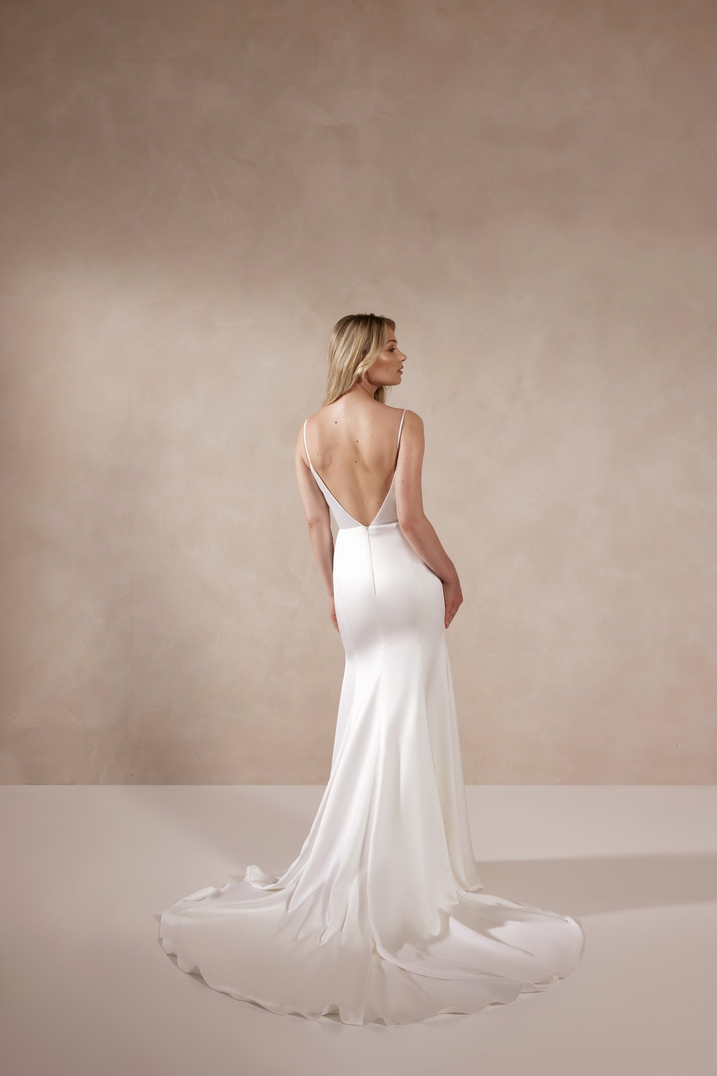 Adore by Justin Alexander Style 11375 Bodhi Charmeuse Fit and Flare Gown with Bikini Neckline and Bow Details