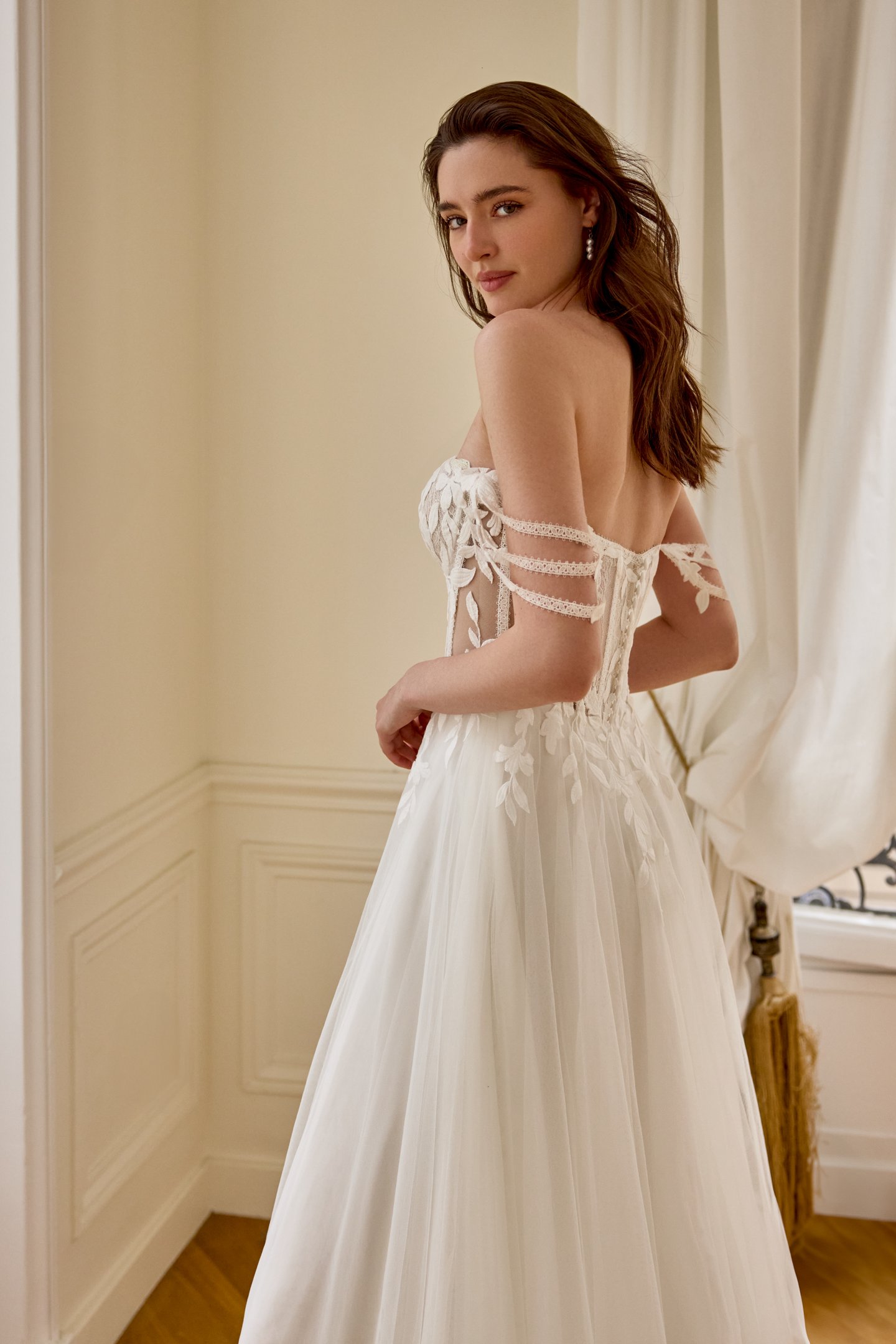 Adore by Justin Alexander Style 11434 Rosalie Tulle A-Line Gown with Sweetheart Neckline and Matte Lace Appliqués