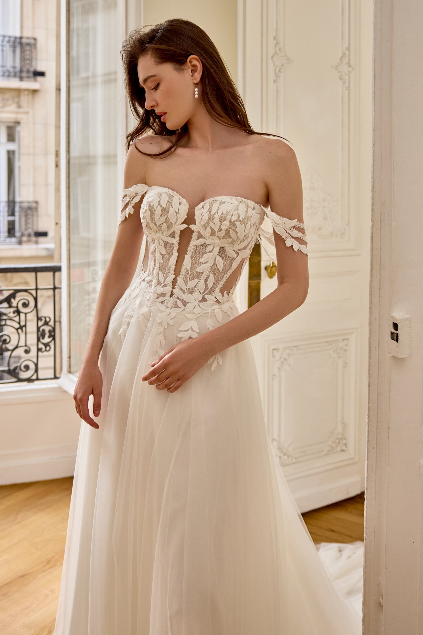 Adore by Justin Alexander Style 11434 Rosalie Tulle A-Line Gown with Sweetheart Neckline and Matte Lace Appliqués