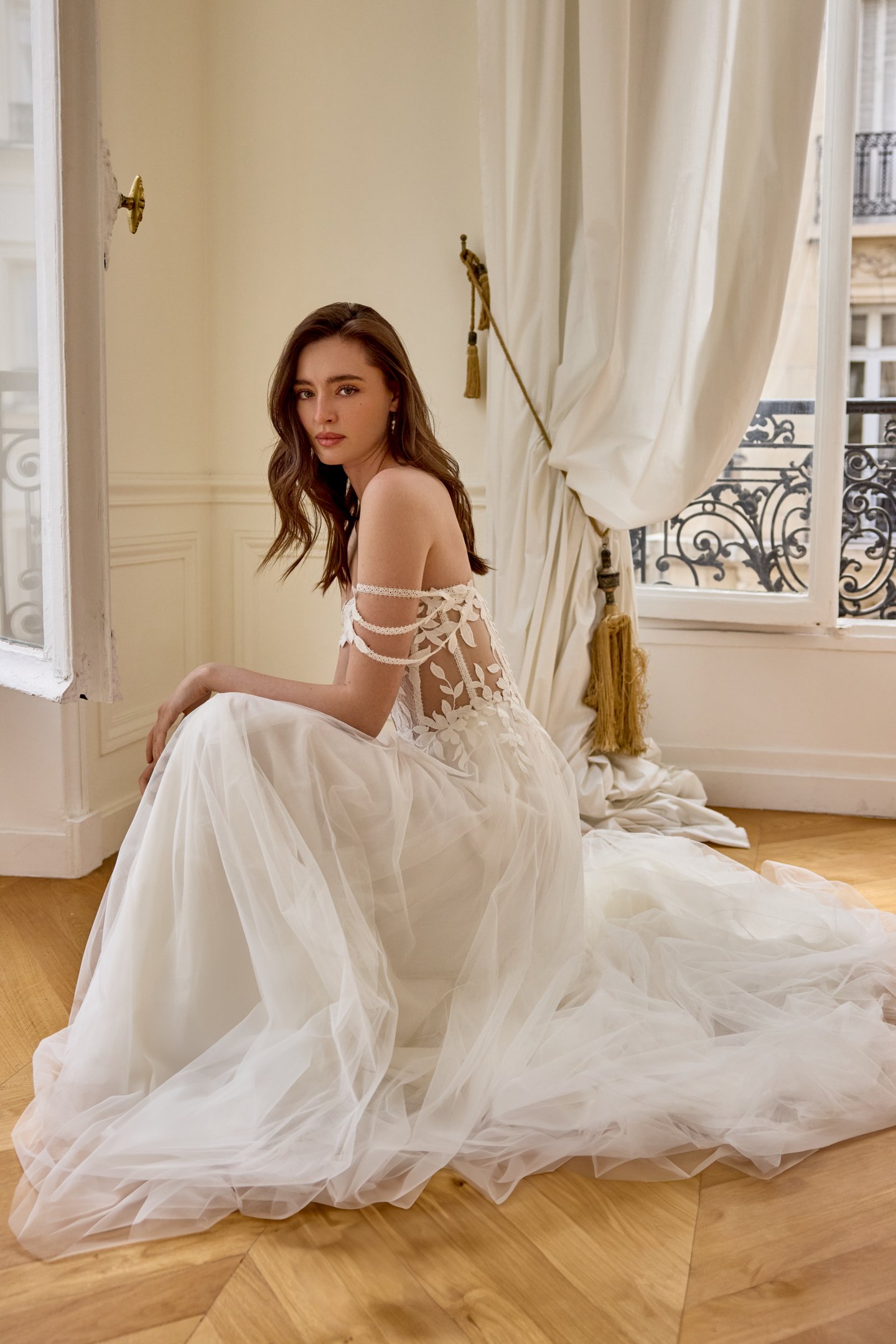 Adore by Justin Alexander Style 11434 Rosalie Tulle A-Line Gown with Sweetheart Neckline and Matte Lace Appliqués