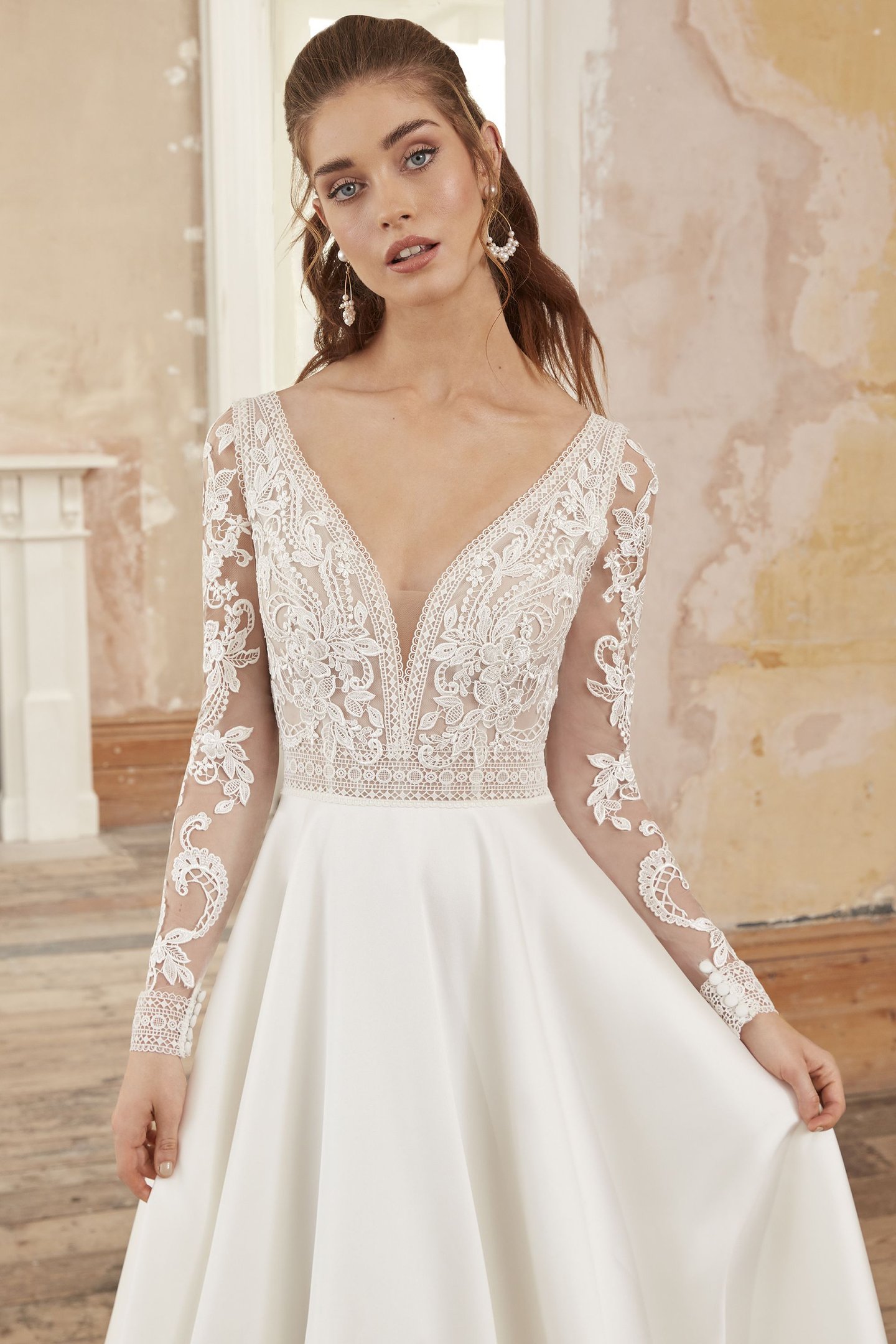 Adore by Justin Alexander Style 11215 Lana Plunging V-Neck Mikado A-Line Gown