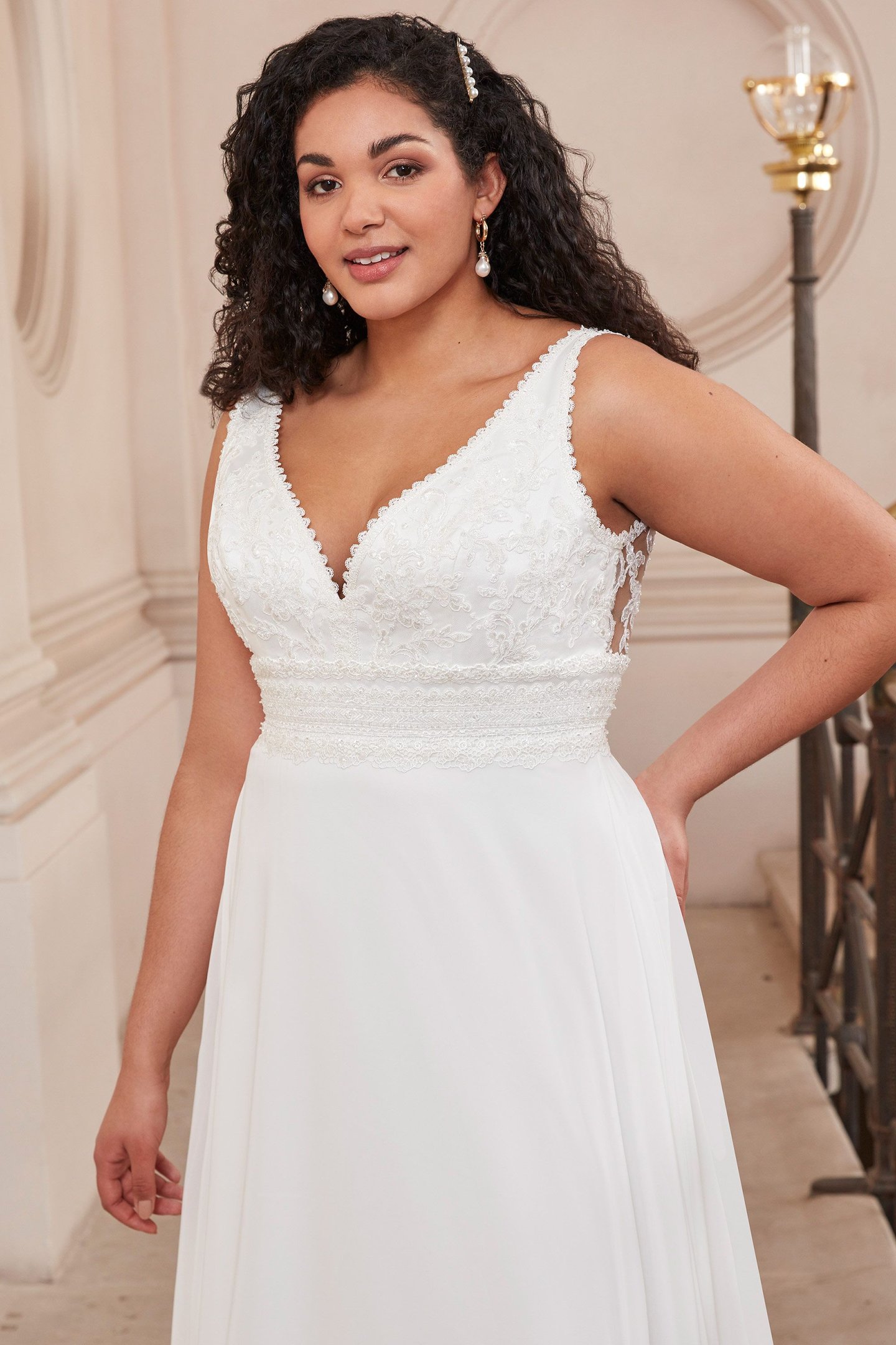 Adore by Justin Alexander Style11141PS Plus Size A-Line Gown with Chiffon Skirt