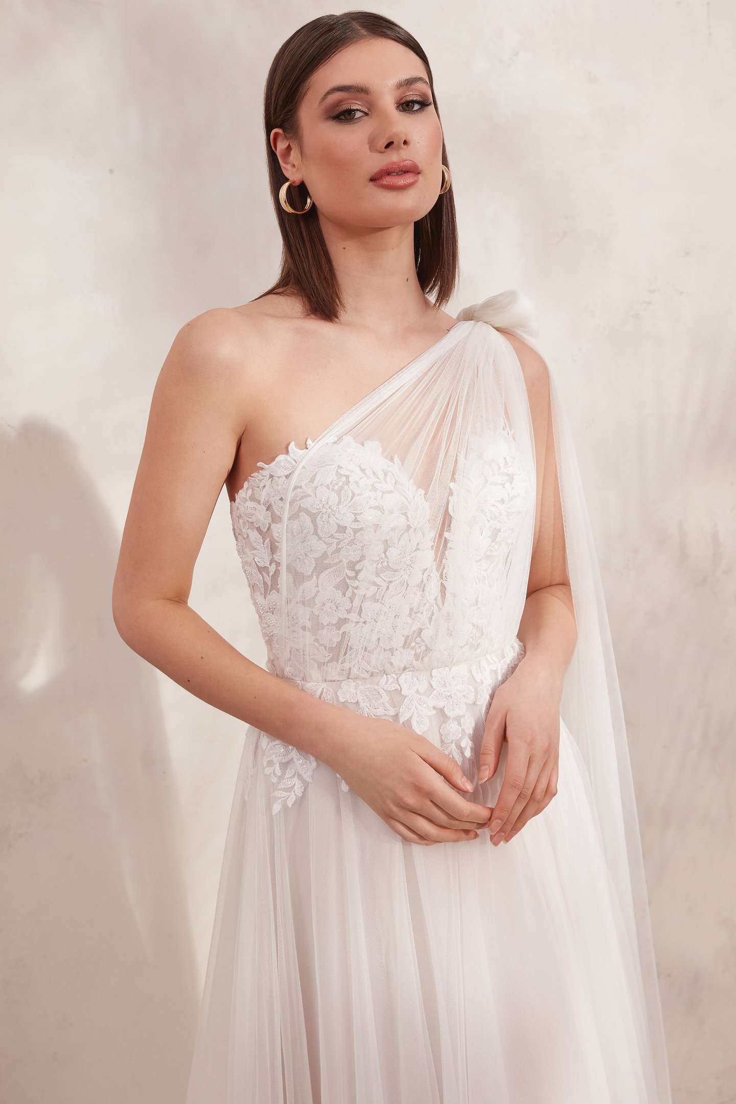 Adore by Justin Alexander Style11260 Sienna Convertible English Net A-Line Dress with Beaded Lace Appliqués