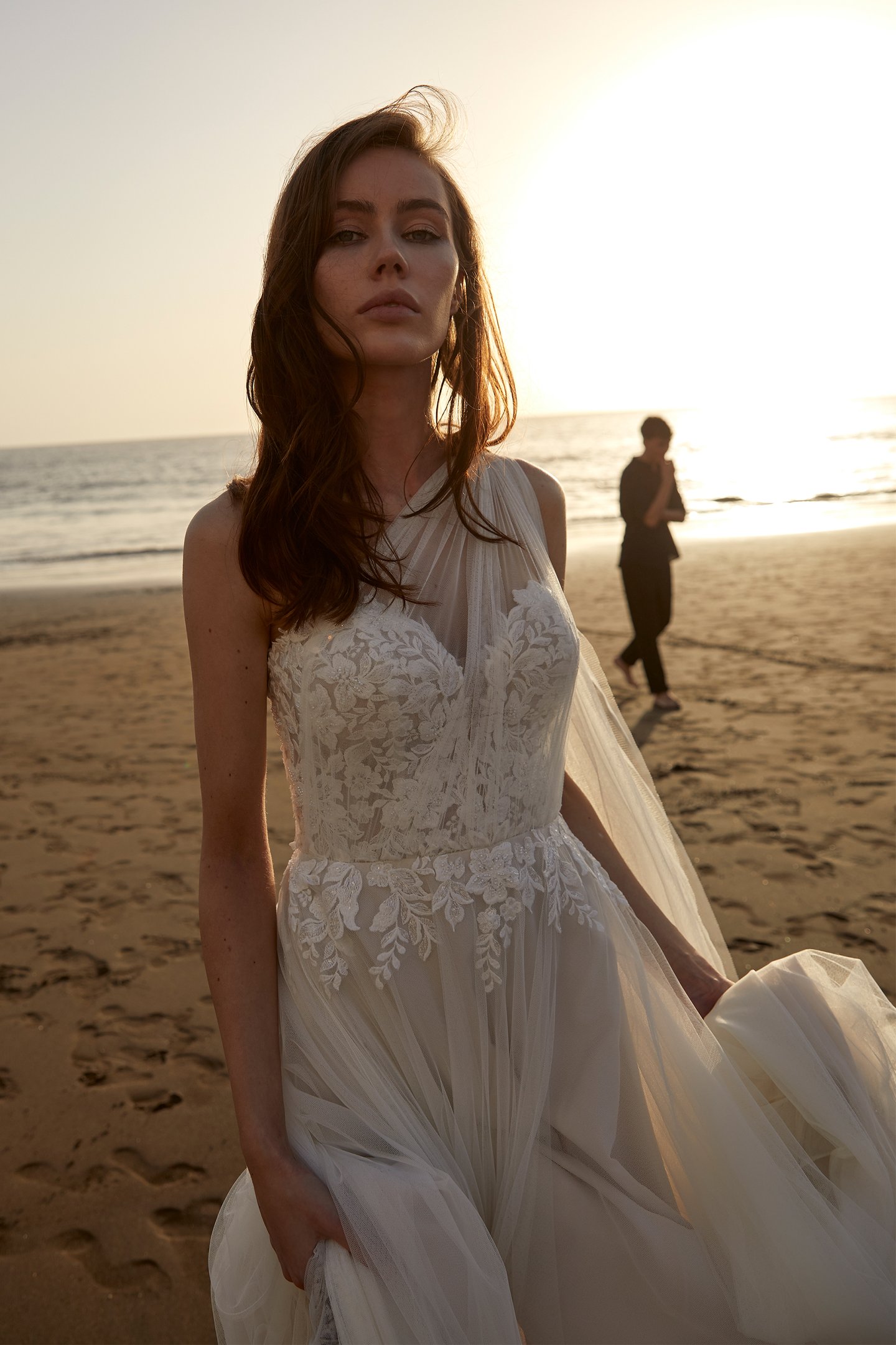 Adore by Justin Alexander Style11260 Sienna Convertible English Net A-Line Dress with Beaded Lace Appliqués