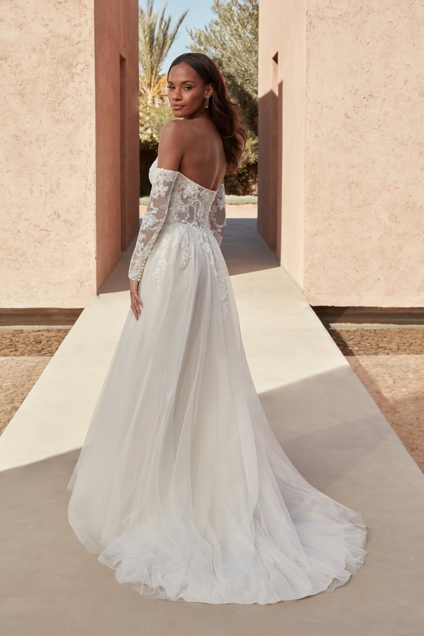 Adore by Justin Alexander Style 11332SL Ethan Sleeves Off The Shoulder Chantilly Lace Sleeves