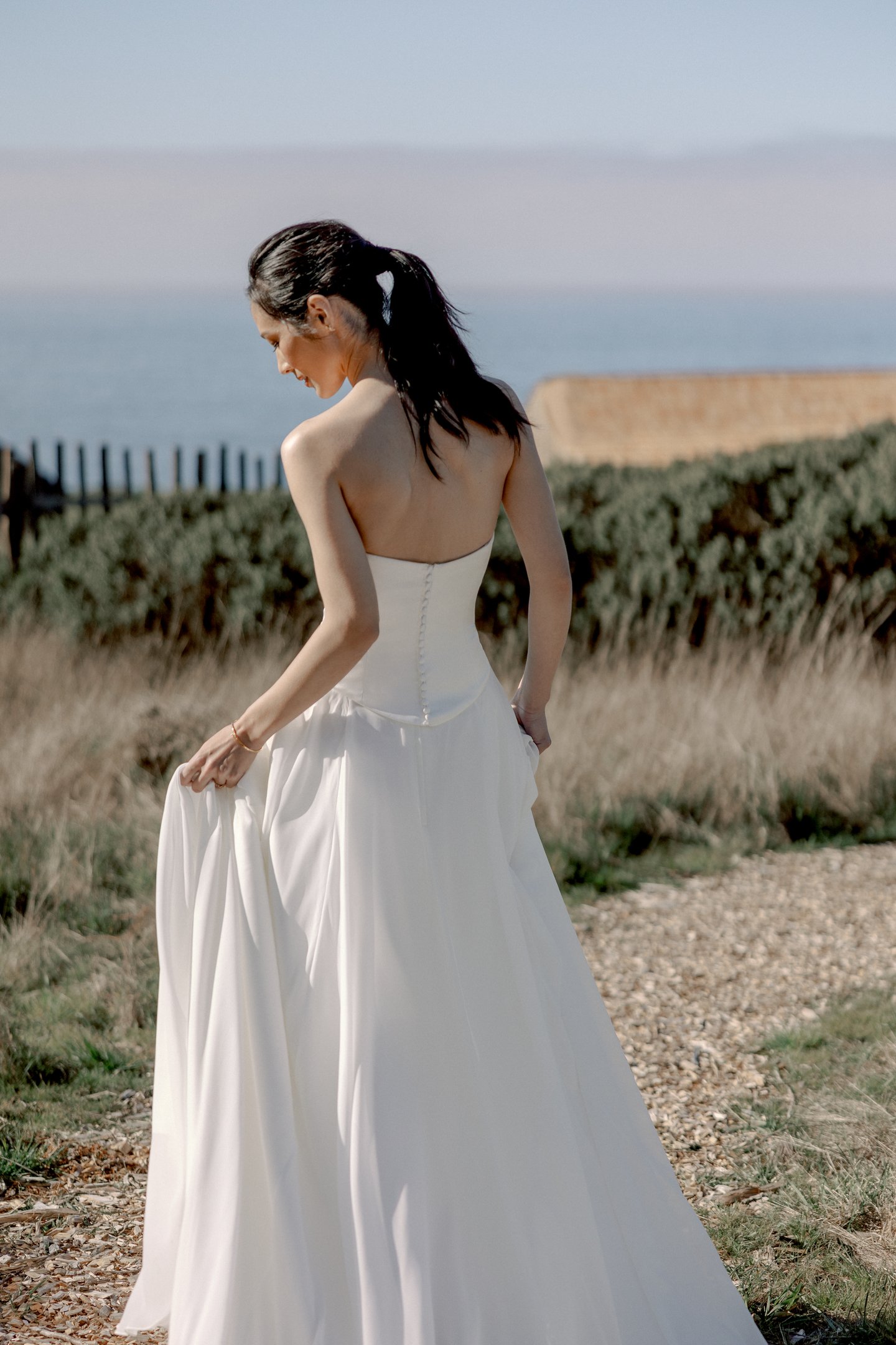 Adore by Justin Alexander Style 11406 Cordelia Strapless A-Line Gown with Charmeuse Bodice and Chiffon Skirt