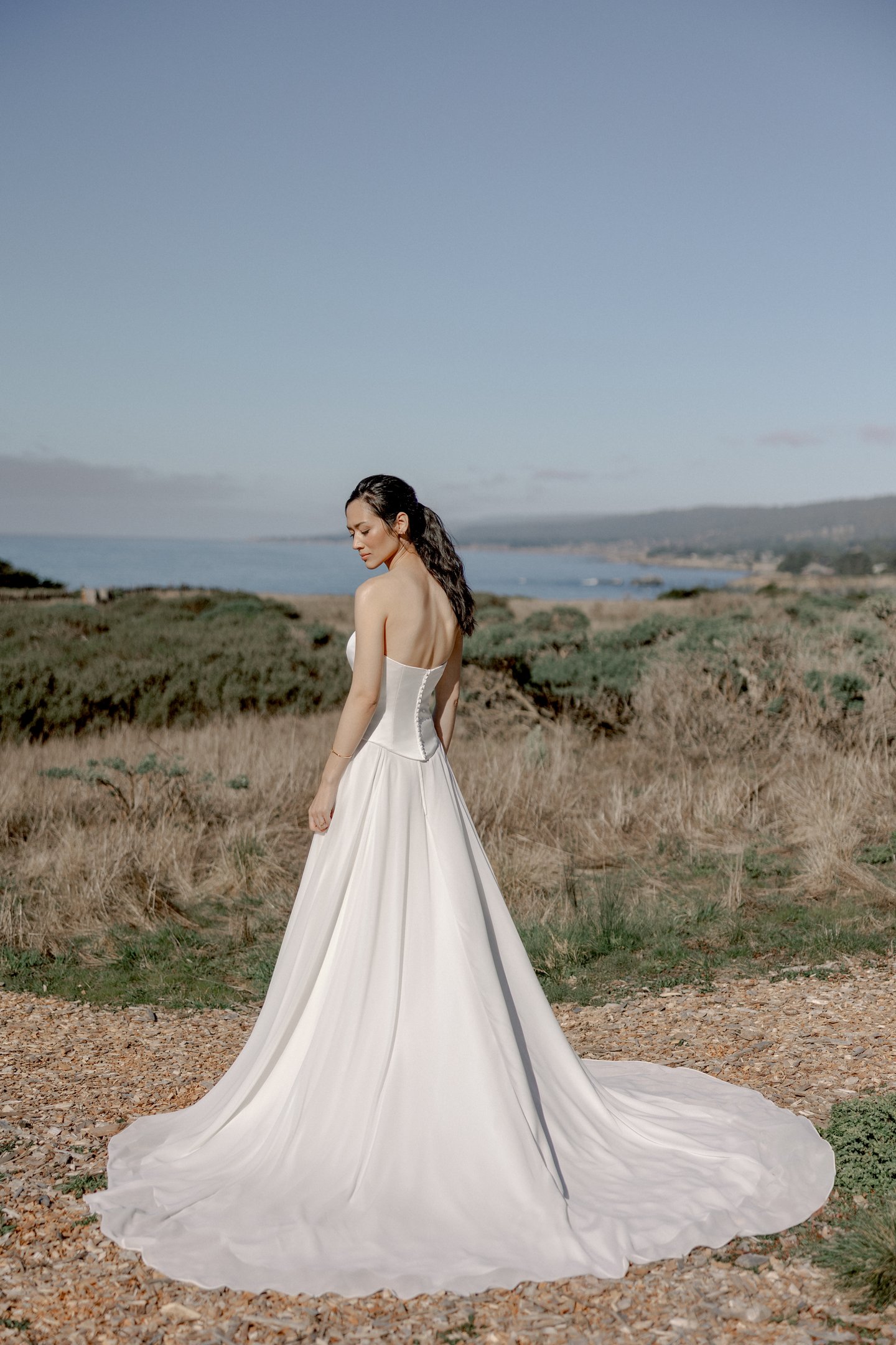 Adore by Justin Alexander Style 11406 Cordelia Strapless A-Line Gown with Charmeuse Bodice and Chiffon Skirt