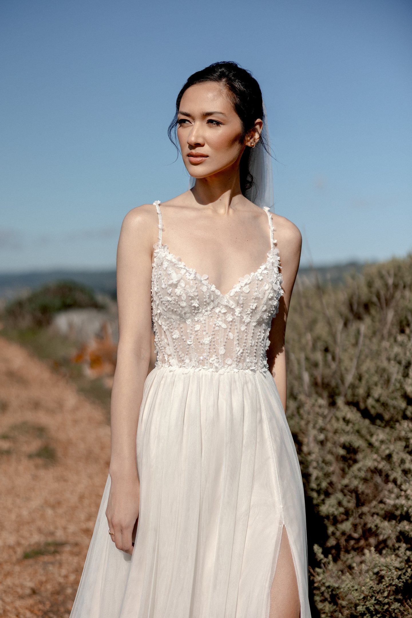 Adore by Justin Alexander Style 11412 Willow Sparkling A-Line Gown with Bikini Neckline and English Net Skirt