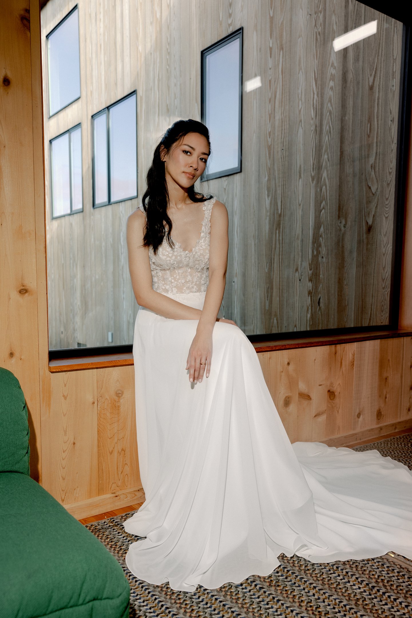 Adore by Justin Alexander Style 11416 Meadow A-Line Gown with Beaded & Sequined Lace V-Neckline Bodice and Chiffon Skirt
