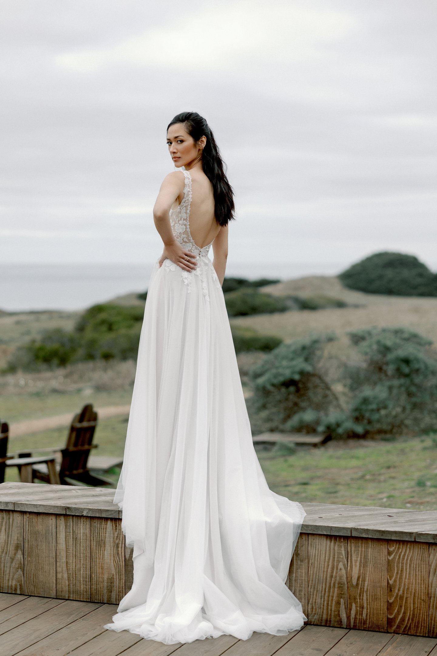 Adore by Justin Alexander Style 11418 Mira Sparkling Tulle A-Line Gown with Plunging V-Neck and Low Scoop Back