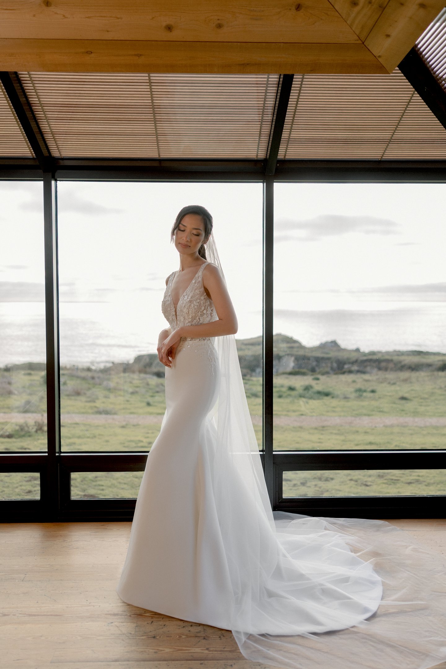 Adore by Justin Alexander Style 11423 Paloma Fit and Flare Gown with Beaded and Sequined Bodice and Deep V-Back Plunging V-Neck