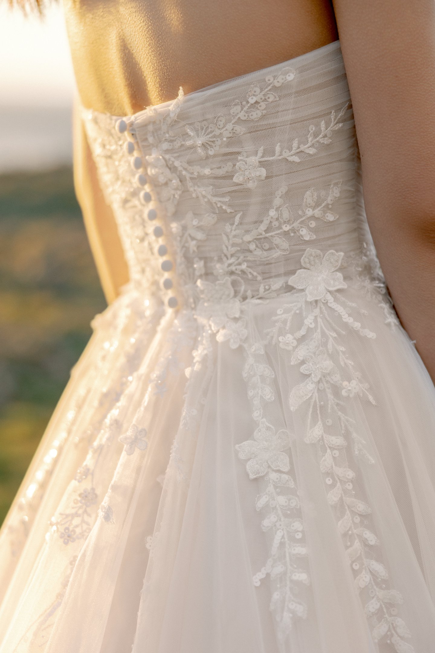 Adore by Justin Alexander Style 11424 Salome Sparkling Tulle A-Line Gown with Pointed Sweetheart Neckline and Slit