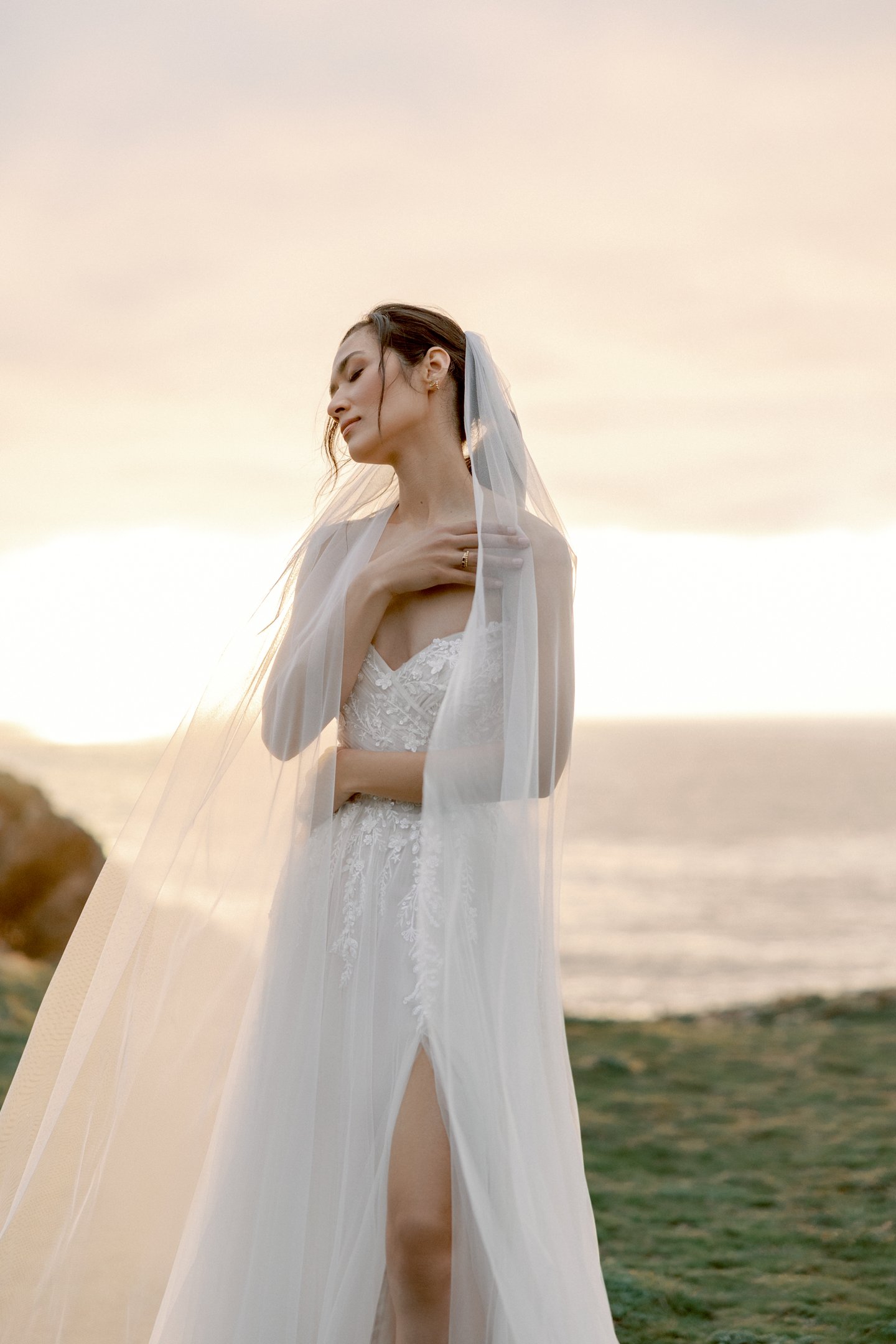 Adore by Justin Alexander Style 11424 Salome Sparkling Tulle A-Line Gown with Pointed Sweetheart Neckline and Slit