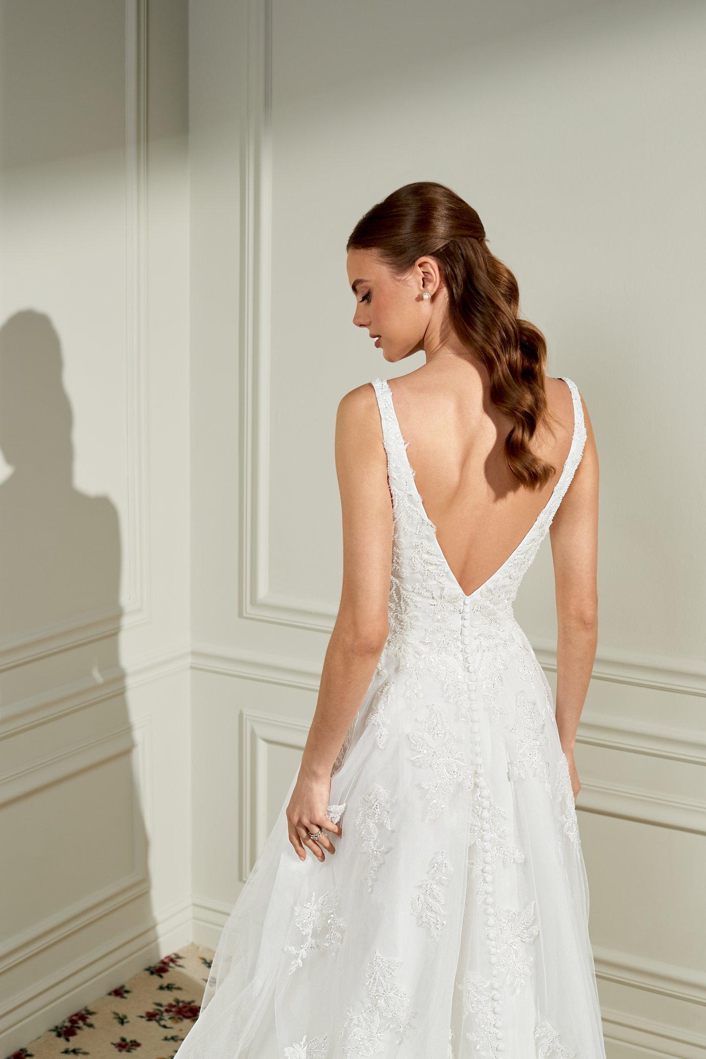 Adore by Justin Alexander Style 11466 Virginia Sparkling Tulle A-Line Bridal Gown with Beaded and Sequined Lace Appliqués