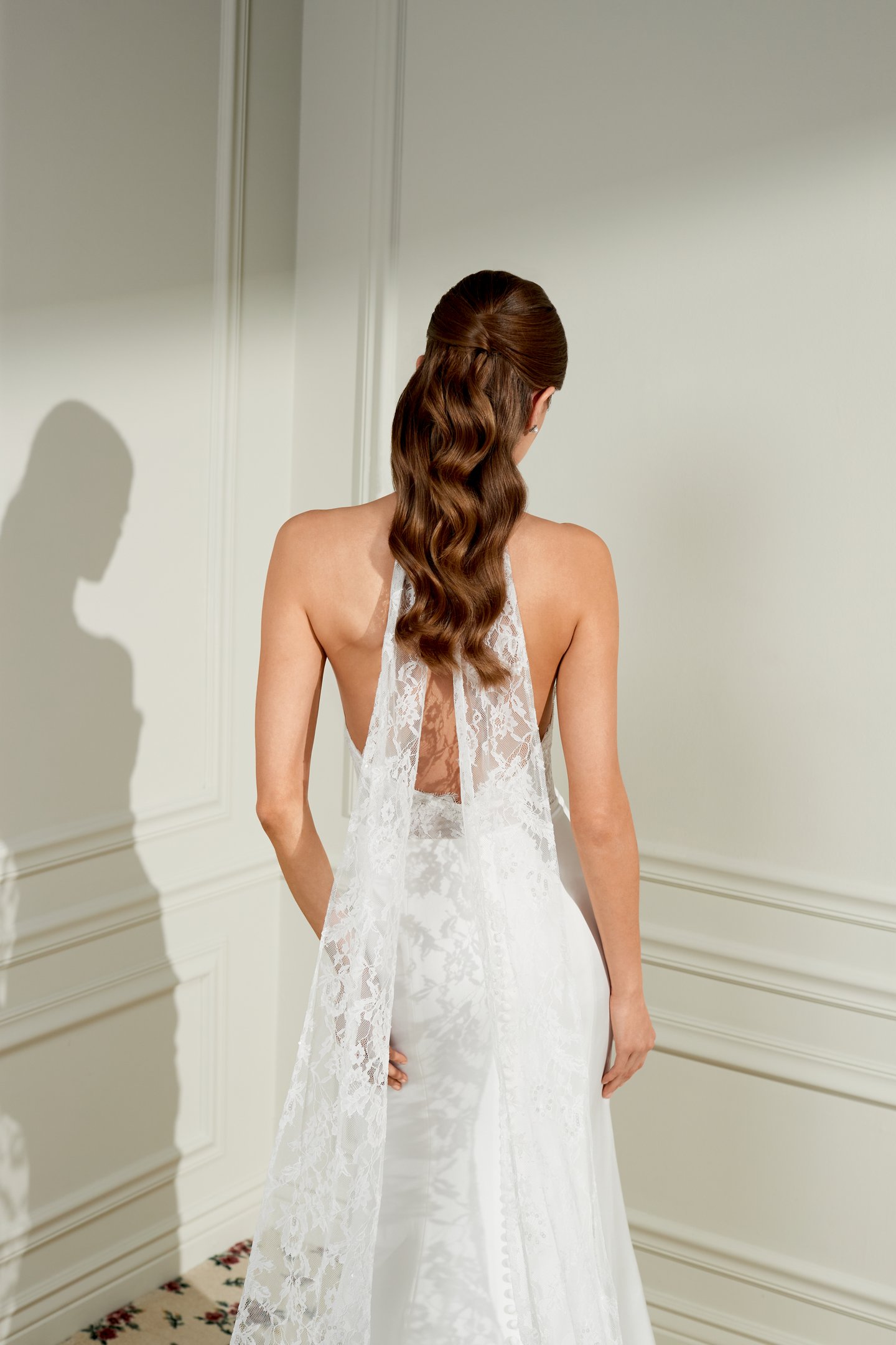 Adore by Justin Alexander Style 11467 Margaret Fit and Flare Bridal Gown with Allover Corded Lace Illusion Bodice and Asymmetrical Waistline