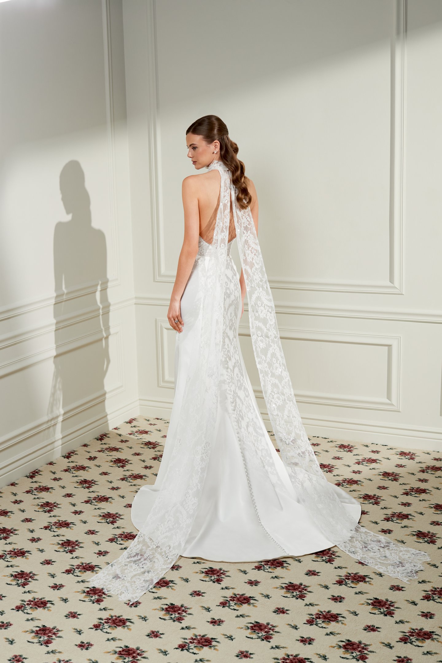 Adore by Justin Alexander Style 11467 Margaret Fit and Flare Bridal Gown with Allover Corded Lace Illusion Bodice and Asymmetrical Waistline