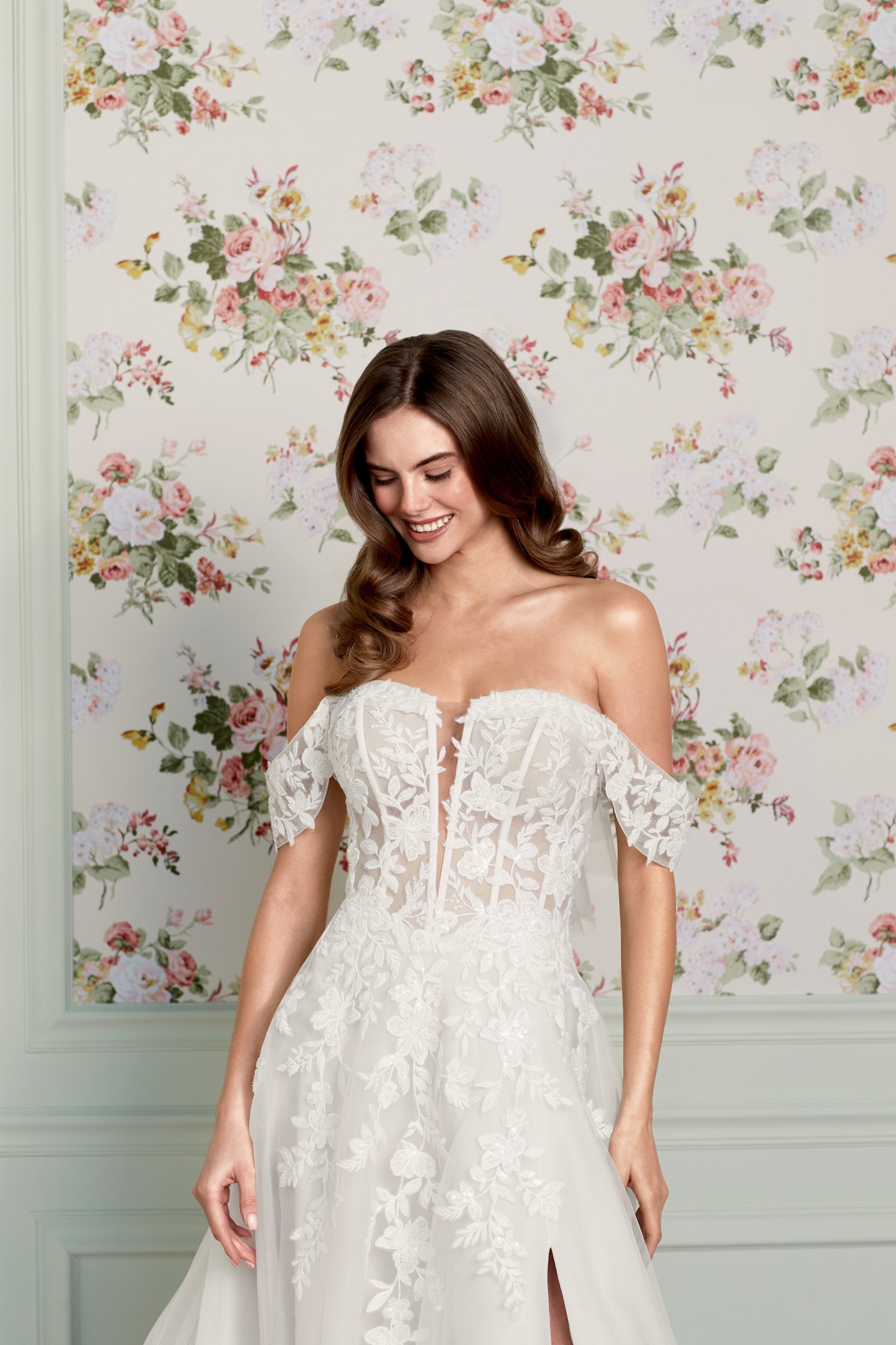 Adore by Justin Alexander Style 11471 Maisie Tulle A-Line Bridal Gown with Strapless Plunging Sweetheart Neckline, Exposed Boning, and Skirt Slit