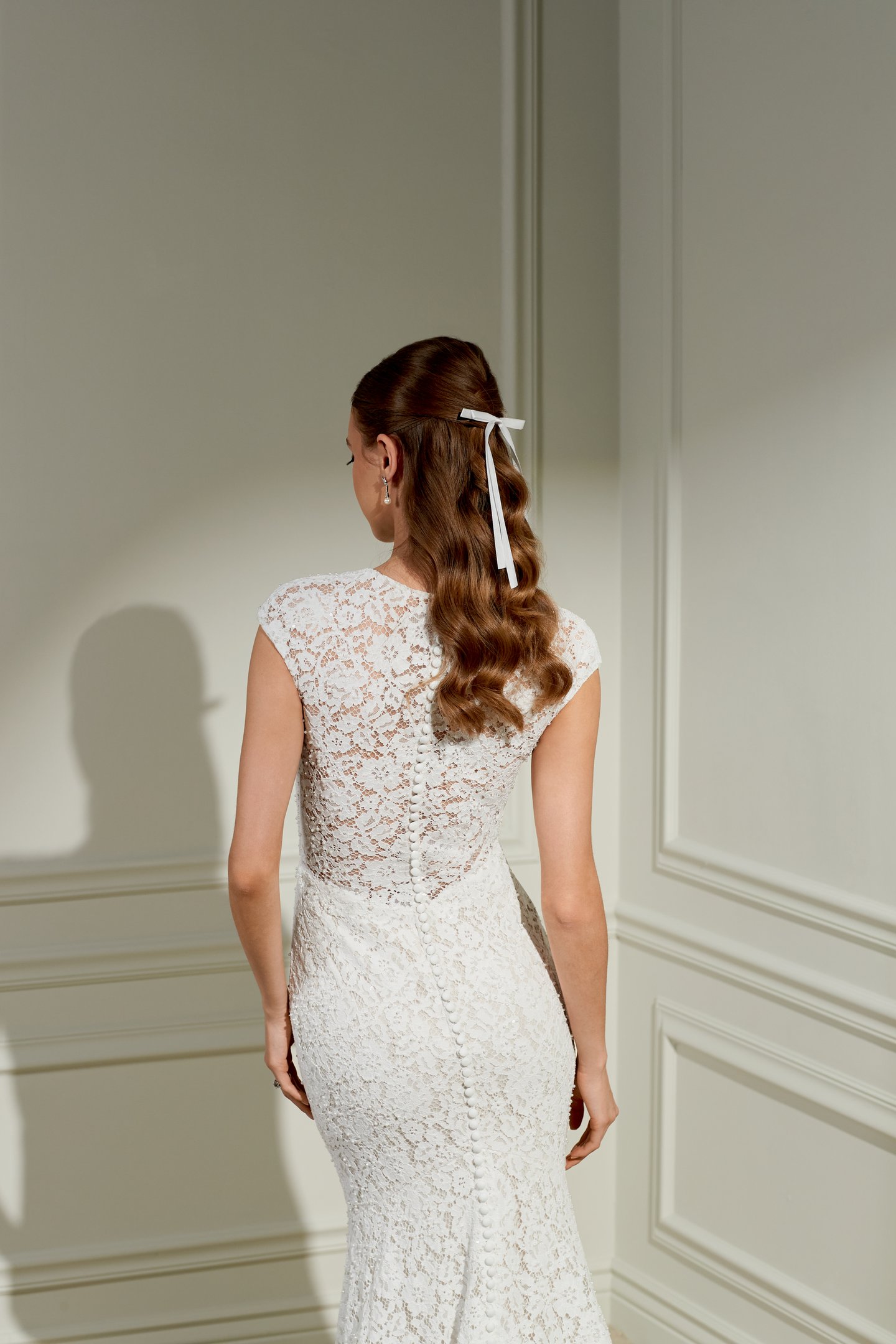 Adore by Justin Alexander Style 11472 Ethel Sparkling Allover Lace Fit and Flare Bridal Gown with Bateau Neckline and Raglan Cap Sleeves