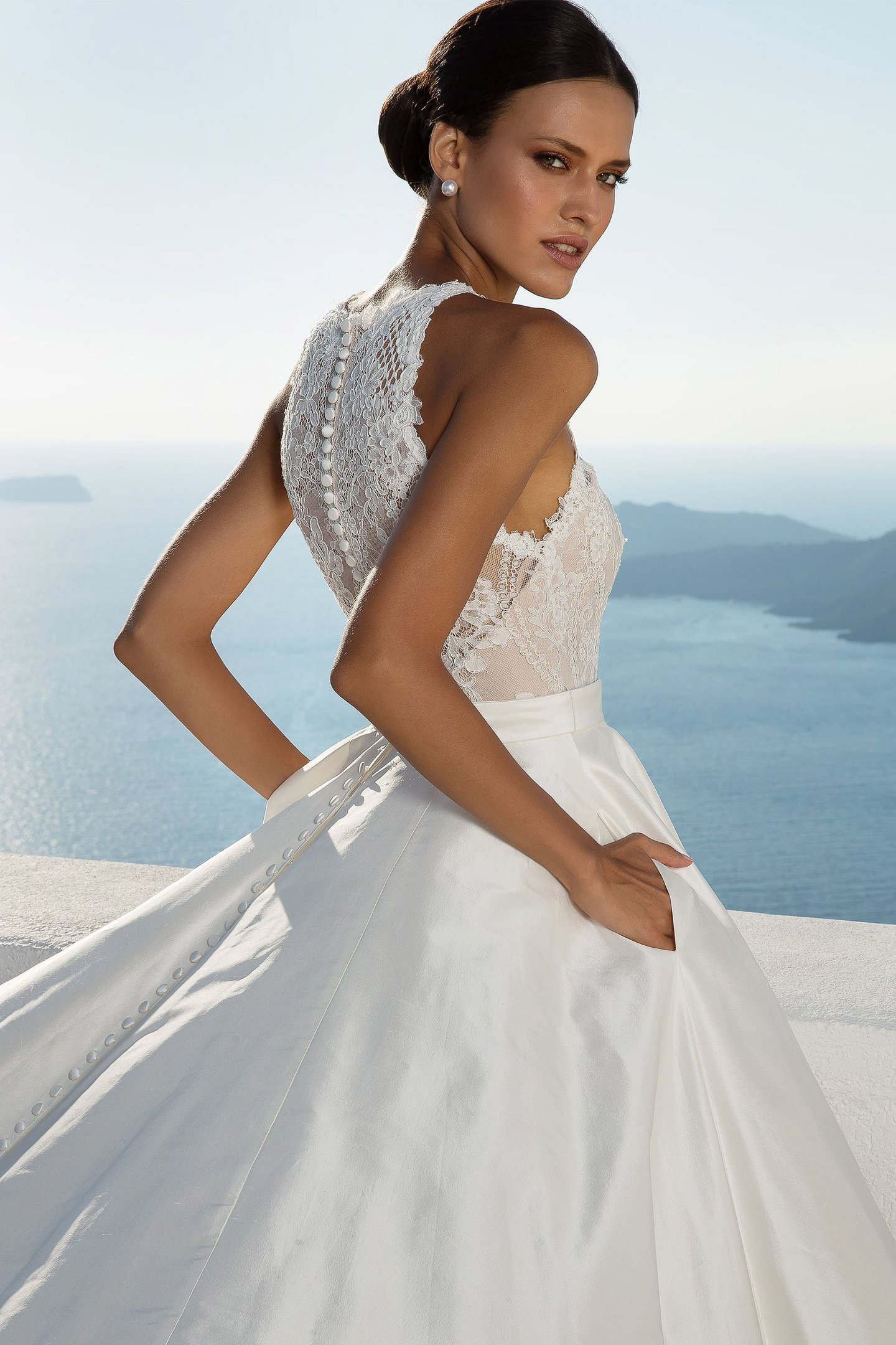 Justin Alexander Style 88001 Silk Dupion Ball Gown with Illusion Jewel Neckline