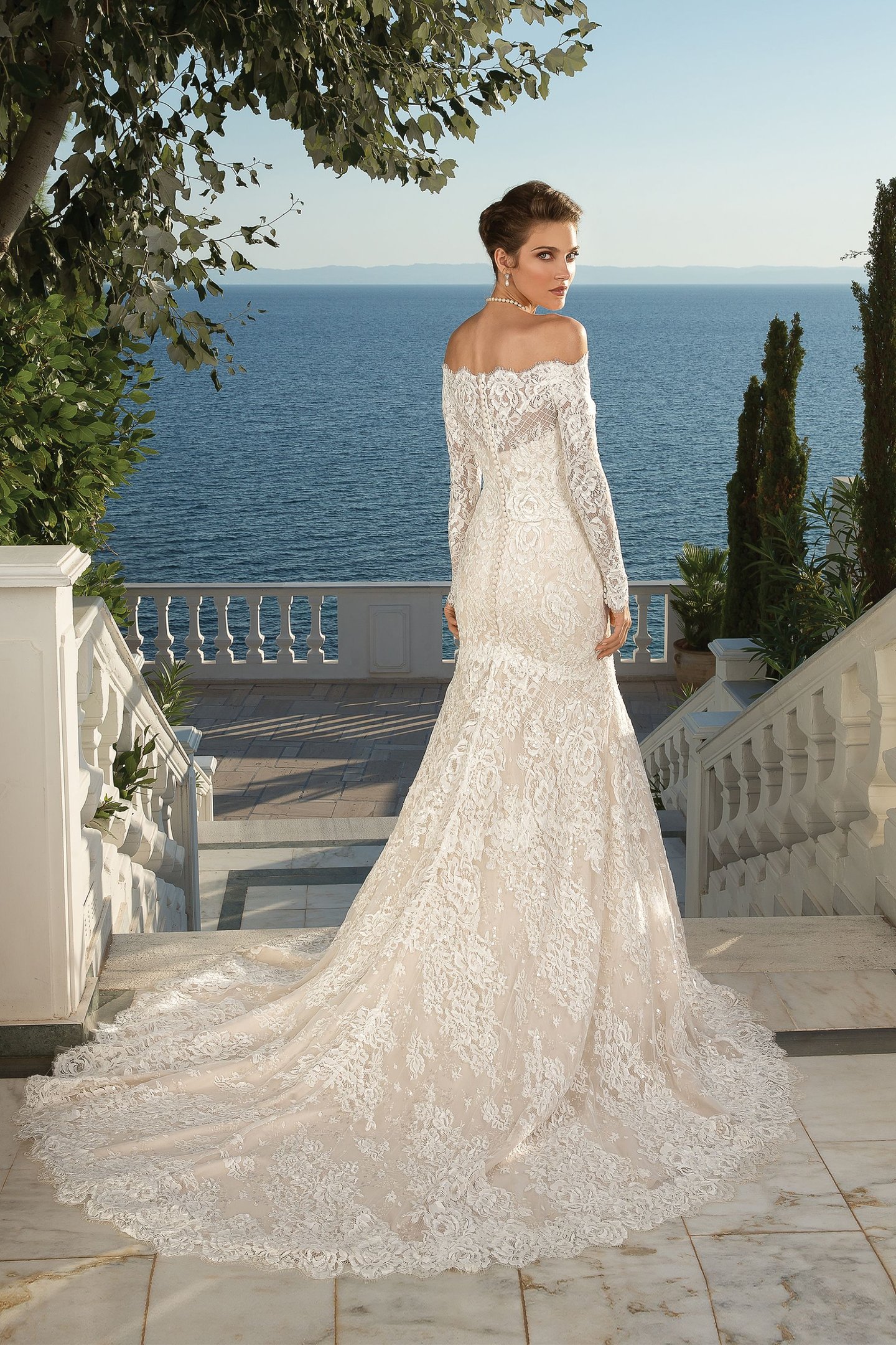 Justin Alexander Style 88087J Off the Shoulder Long Sleeve Jacket