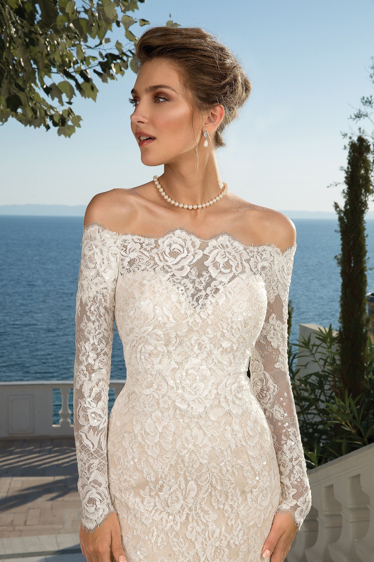 Justin Alexander Style 88087J Off the Shoulder Long Sleeve Jacket