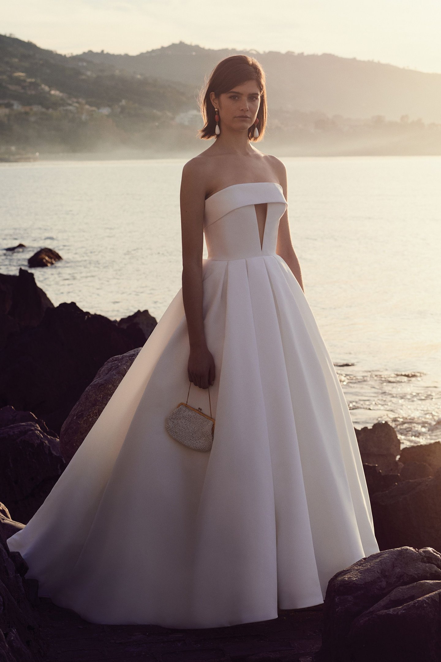 Justin Alexander Style 88095 Clean Mikado Ball Gown with Cuffed Neckline