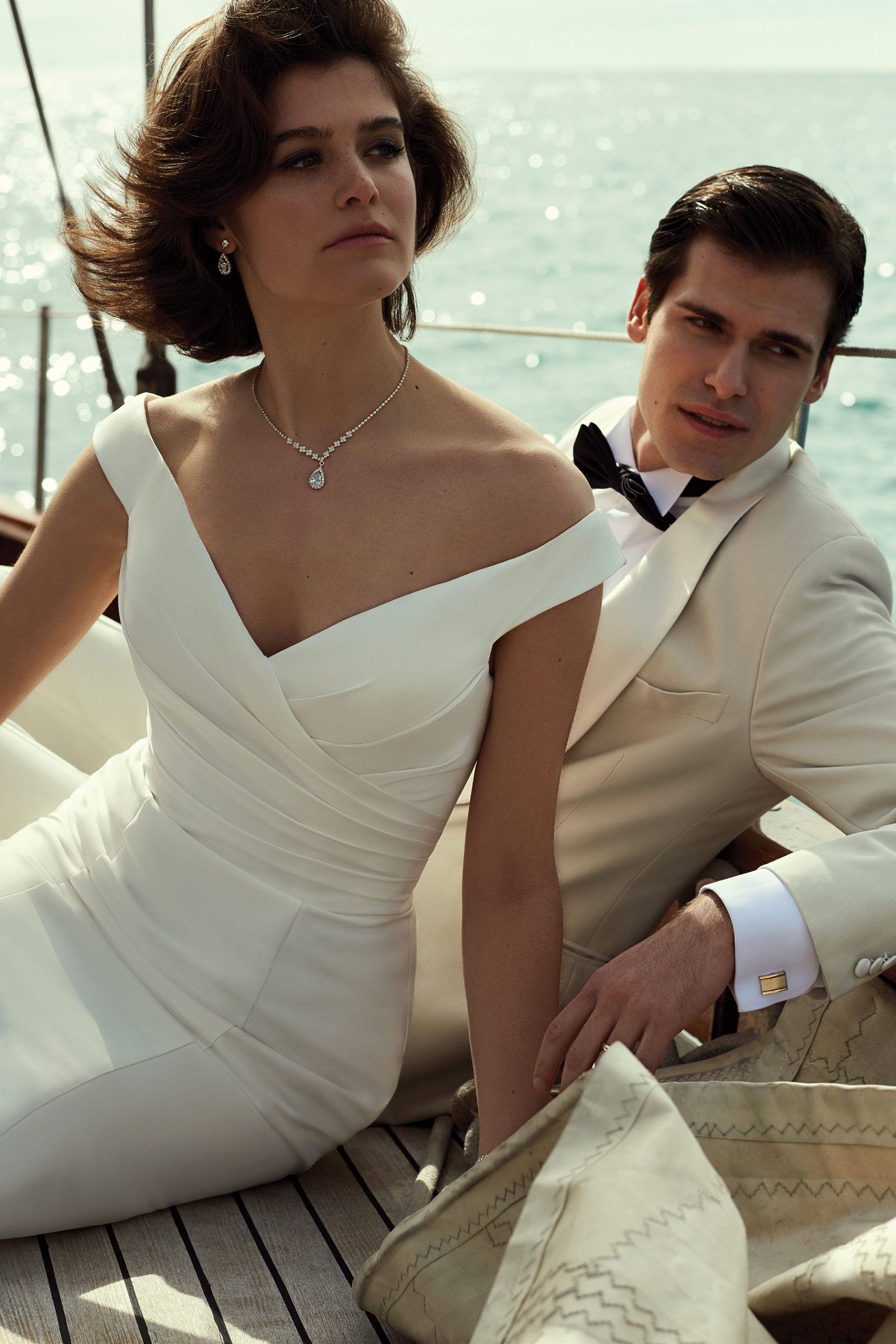Justin Alexander Style 88148 Anastasia Off the Shoulder Mikado Trumpet Gown with Pleated Bodice