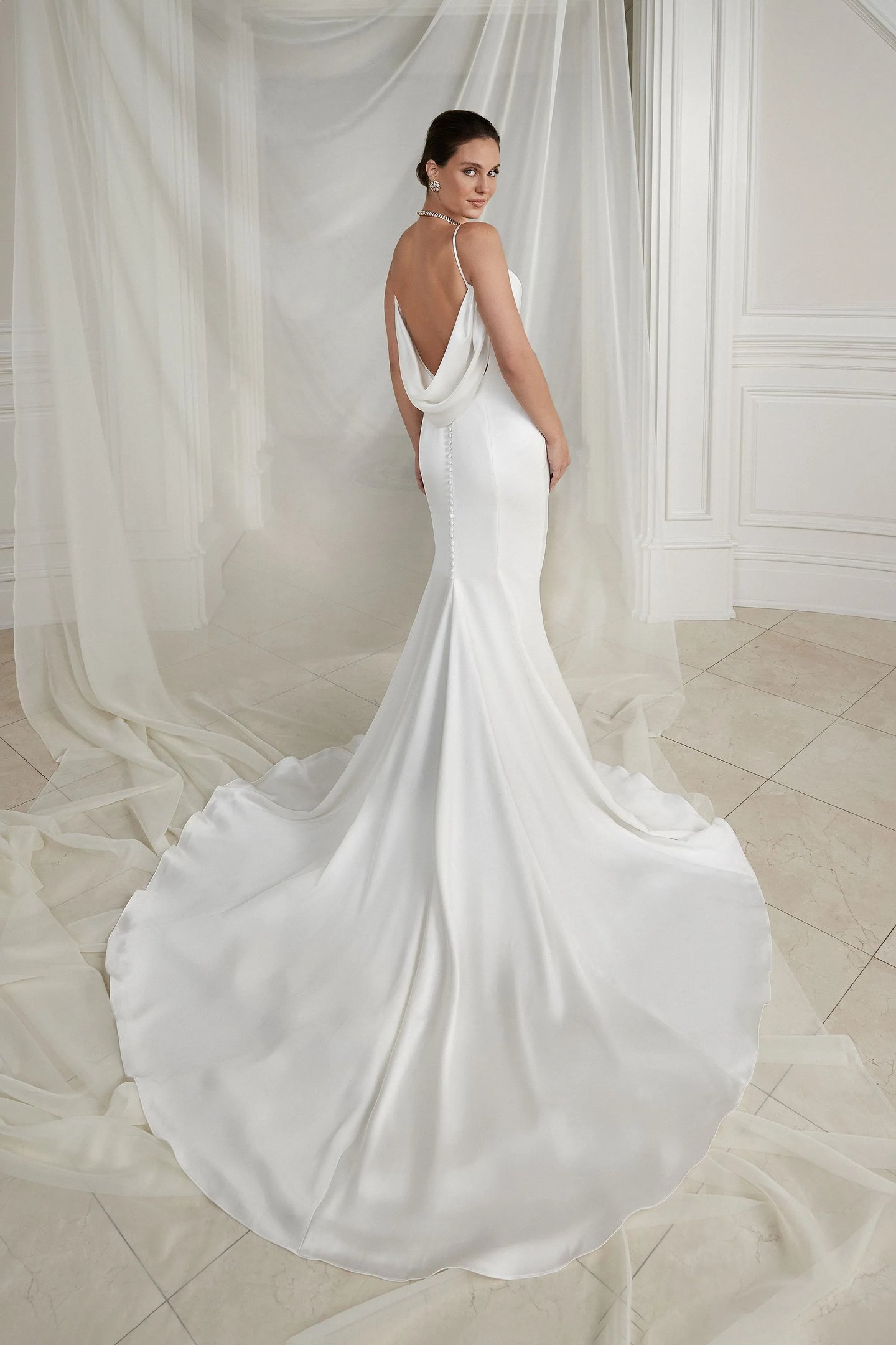 justine open-back charmeuse maxi dress Fabric Charmeuse Wedding Dresses