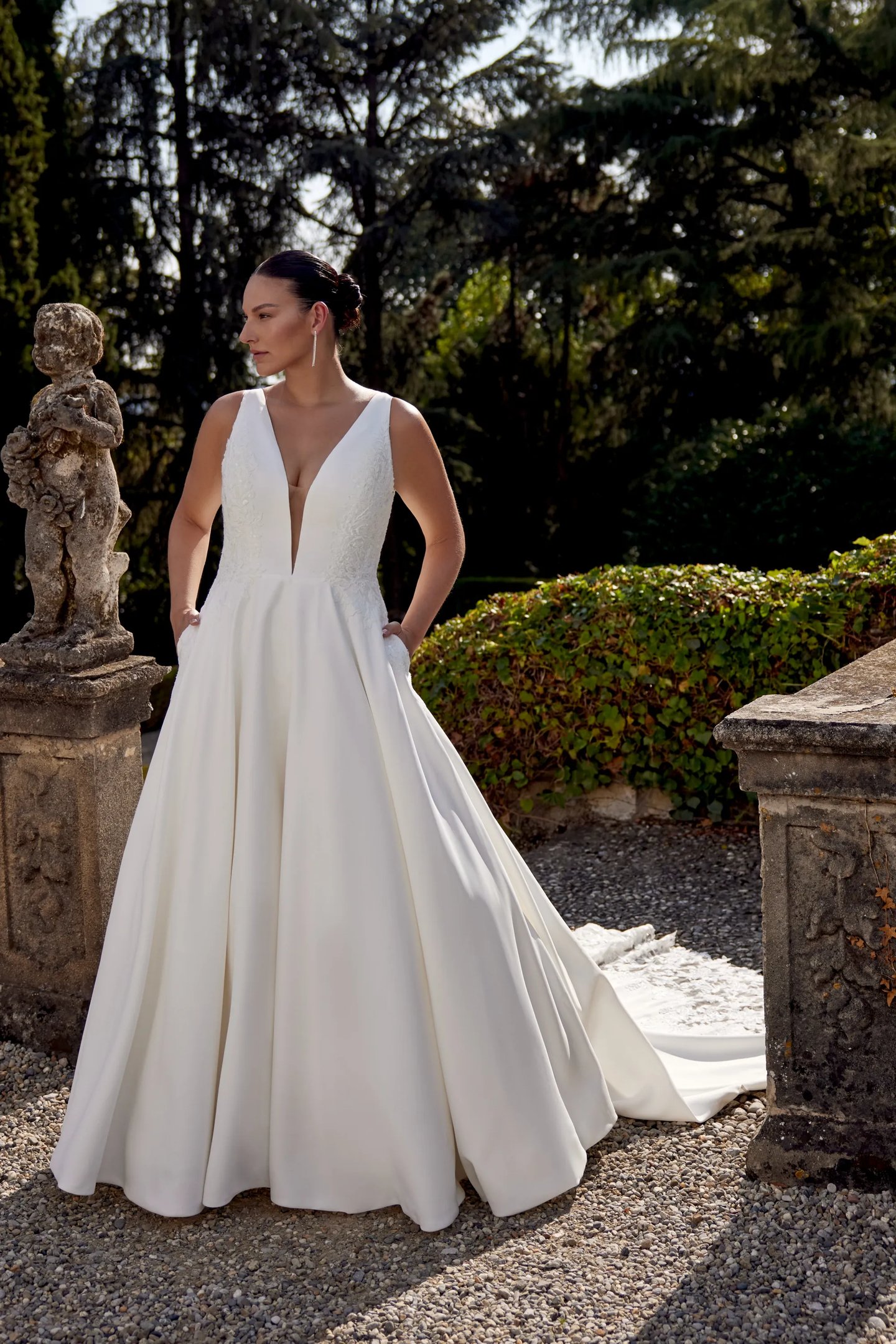 wedding dress with lace top and satin bottom Elegant Beaded Lace Satin Mermaid Wedding Dress  MakerryBridal