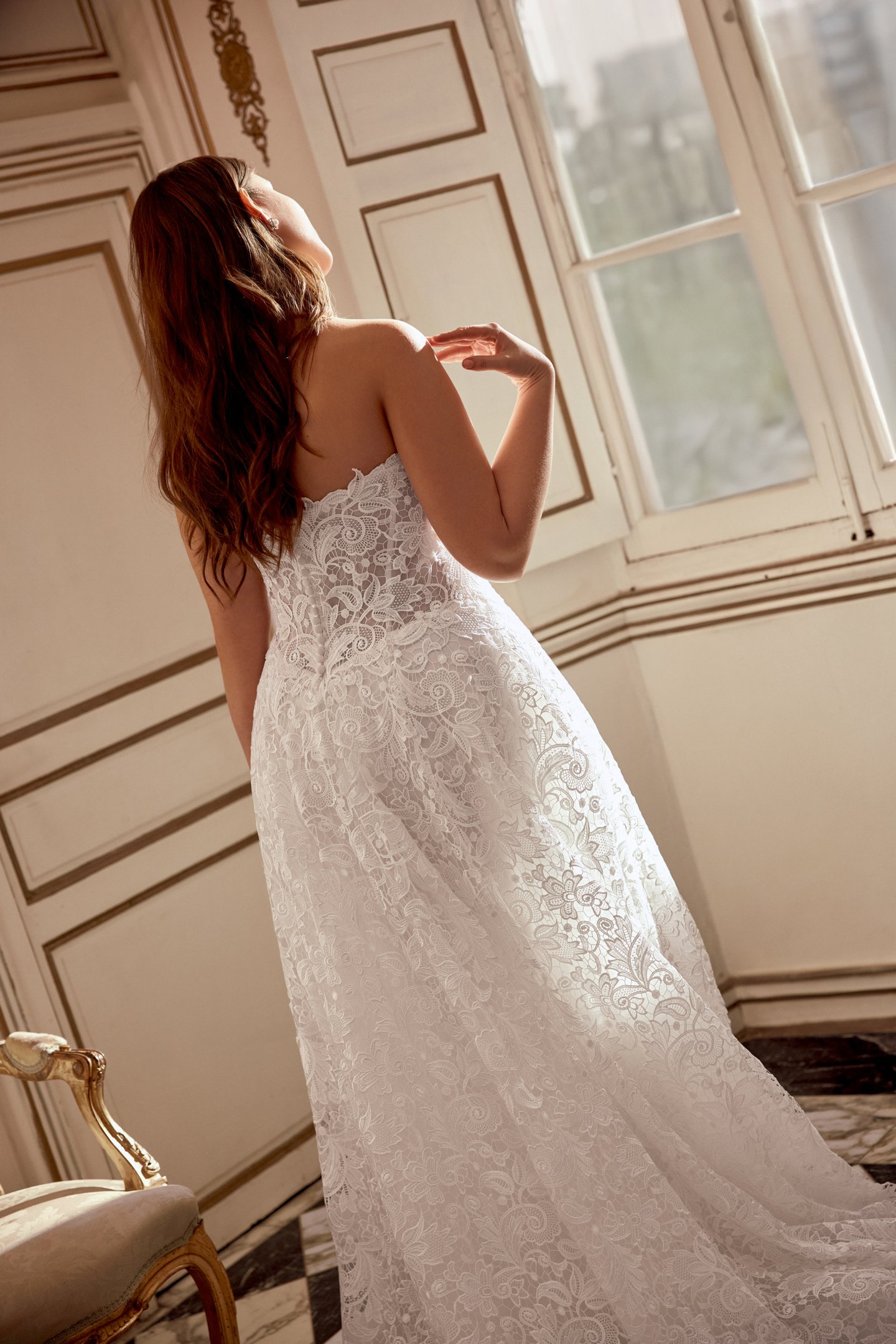 Mirabelle PS: Allover Matte Venice Lace A-Line Plus Size Gown with