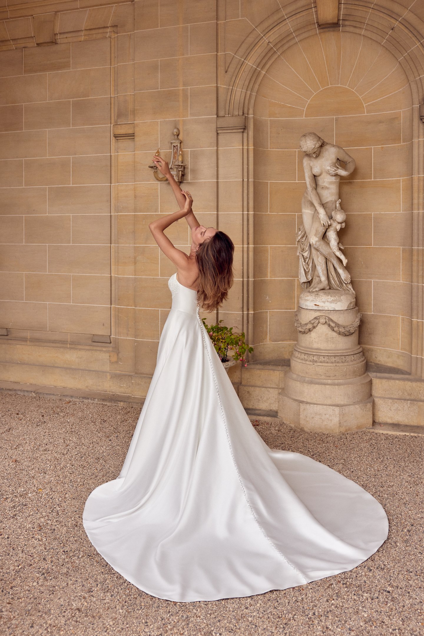 Justin Alexander Style 88512 MIA Stretch Mikado A-Line Gown with Chantilly Lace Detailing on Bodice