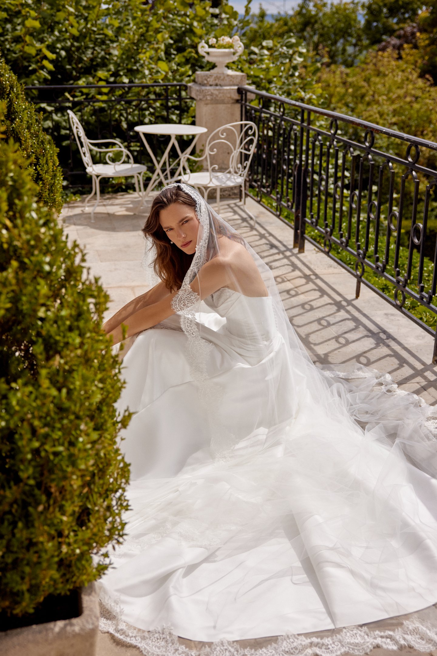Madison: Stretch Mikado A-Line with Draped Strapless Neckline and