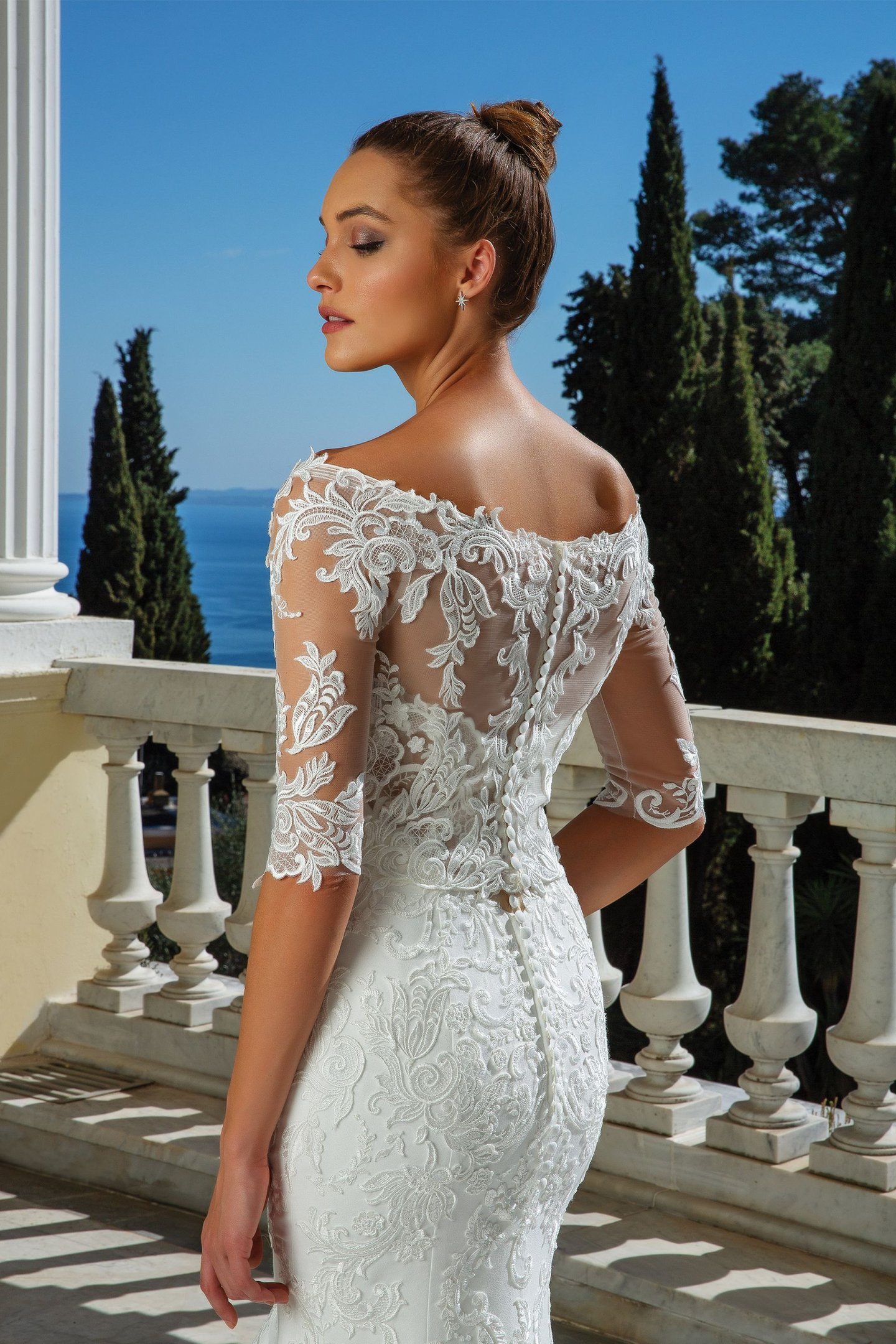 Justin Alexander Style 88114J Venice Lace Off the Shoulder Jacket