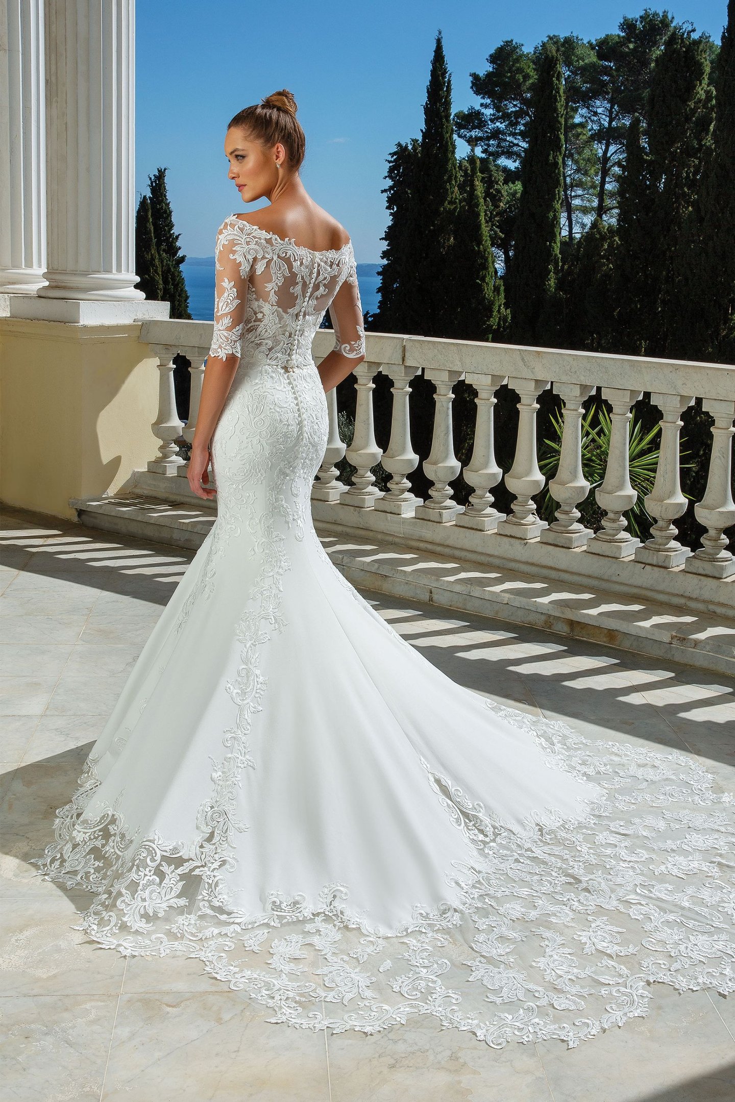 Justin Alexander Style 88114J Venice Lace Off the Shoulder Jacket