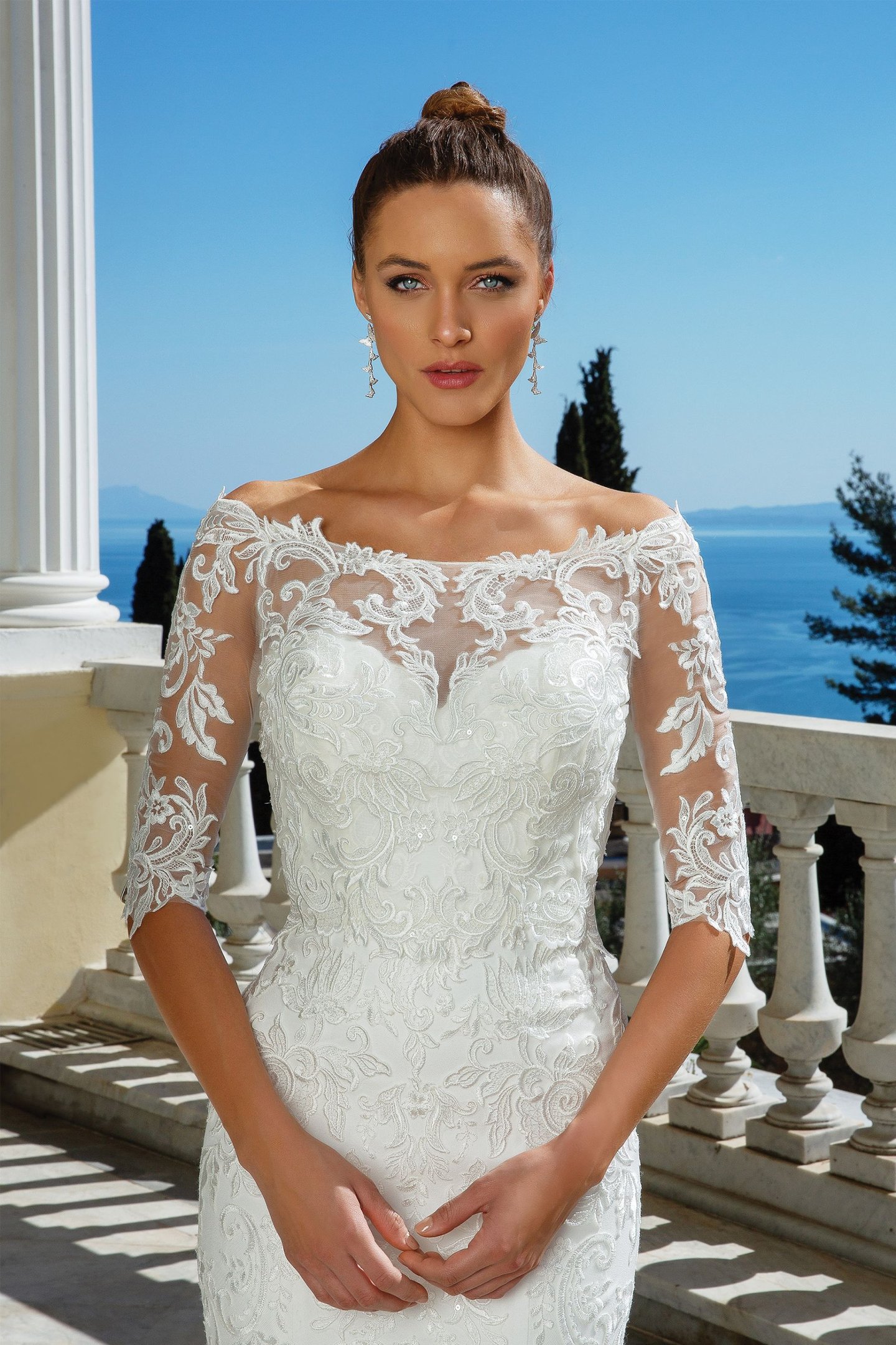 Justin Alexander Style 88114J Venice Lace Off the Shoulder Jacket