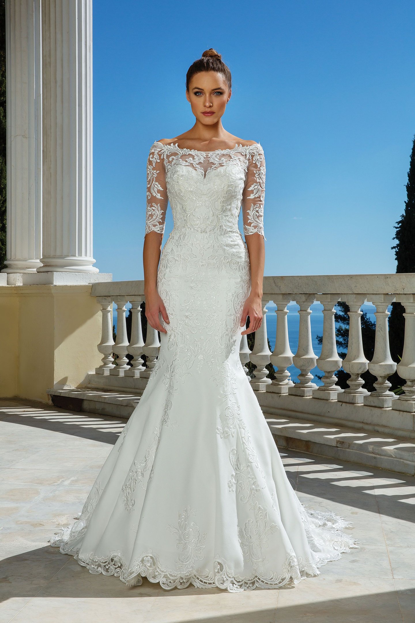 Justin Alexander Style 88114J Venice Lace Off the Shoulder Jacket