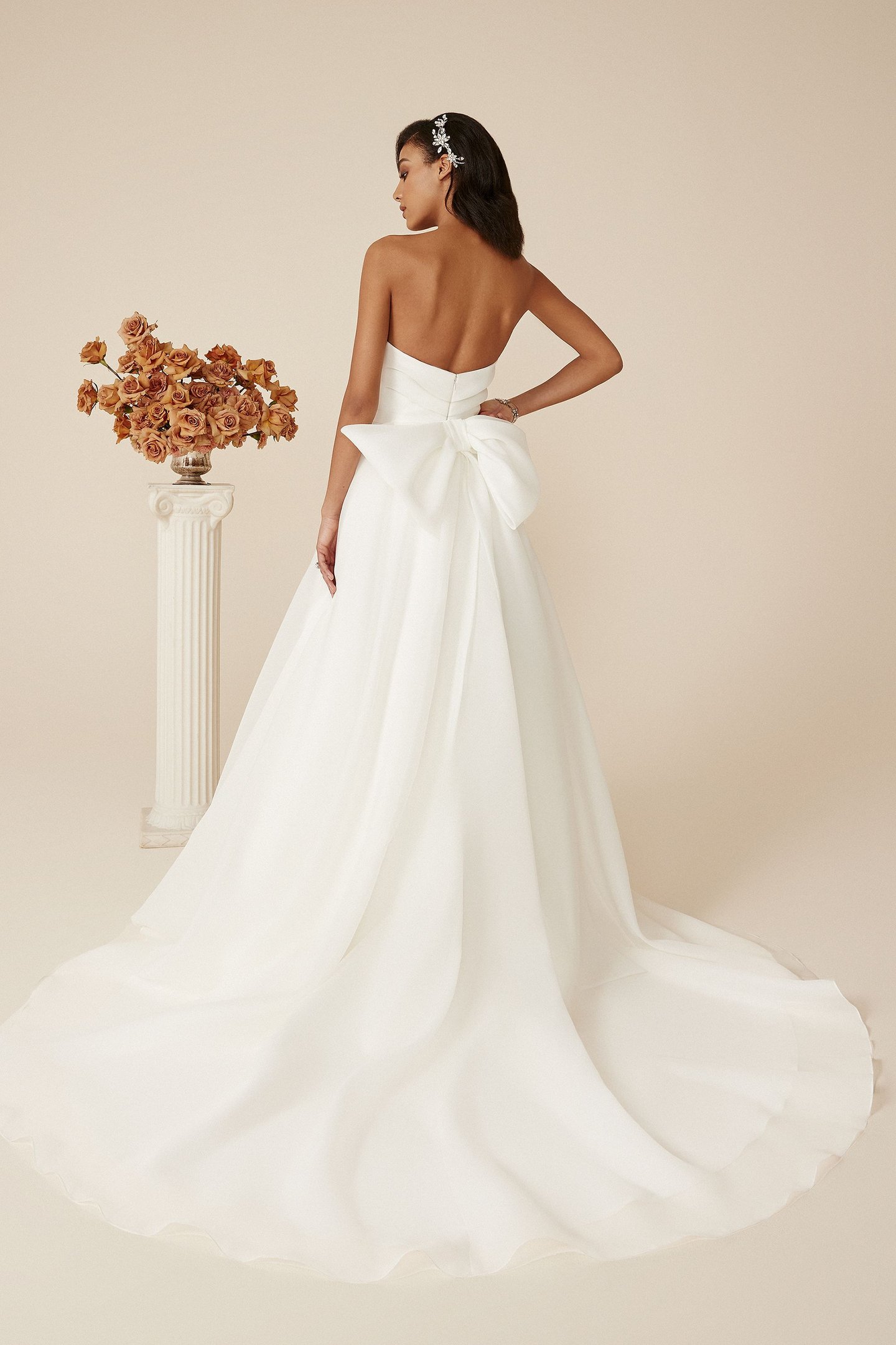 Justin Alexander Style 88238 Durham Organdy A-Line Gown with Pleated Straight Neckline