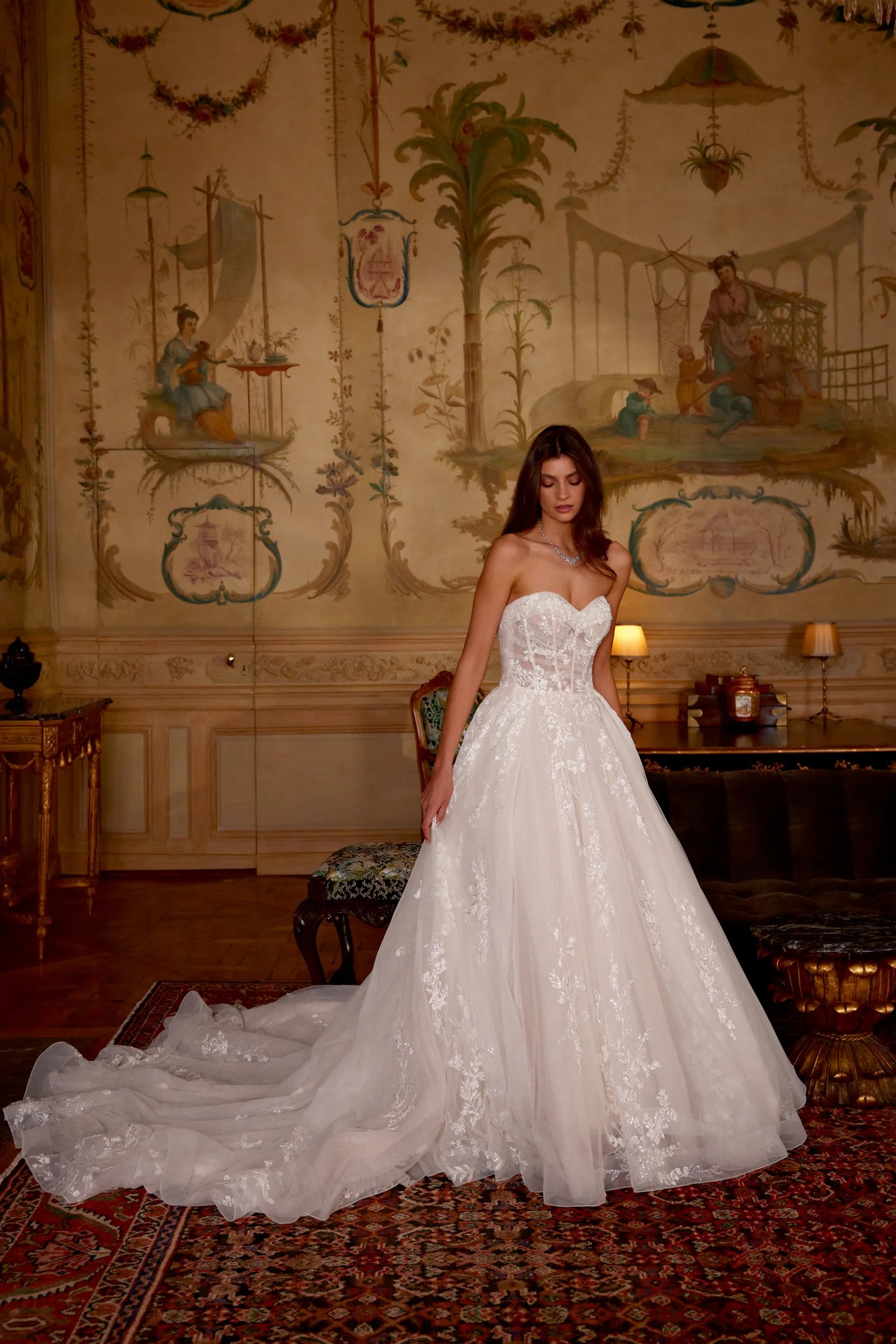 justin alexander beaded wedding dress Fabric Beading Wedding Dresses