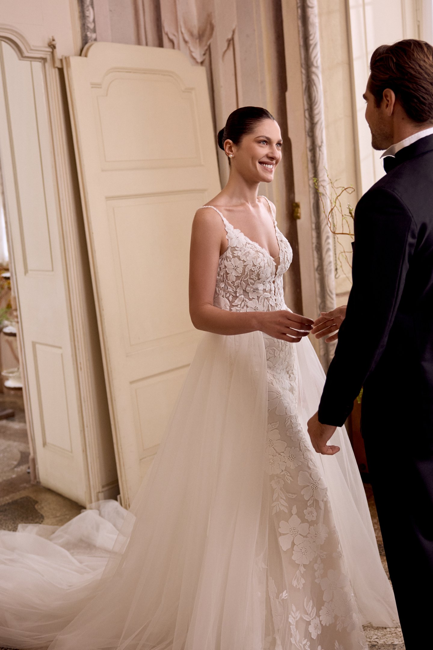 Justin Alexander Style 88481DT LIZA TRAIN Detachable Tulle Chapel Length Train with Beaded Waistline