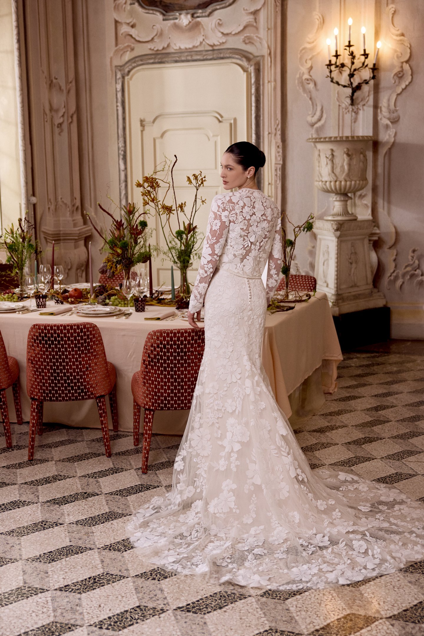 Justin Alexander Style 88481J LIZA JACKET Long Sleeve Sequined Lace Jacket